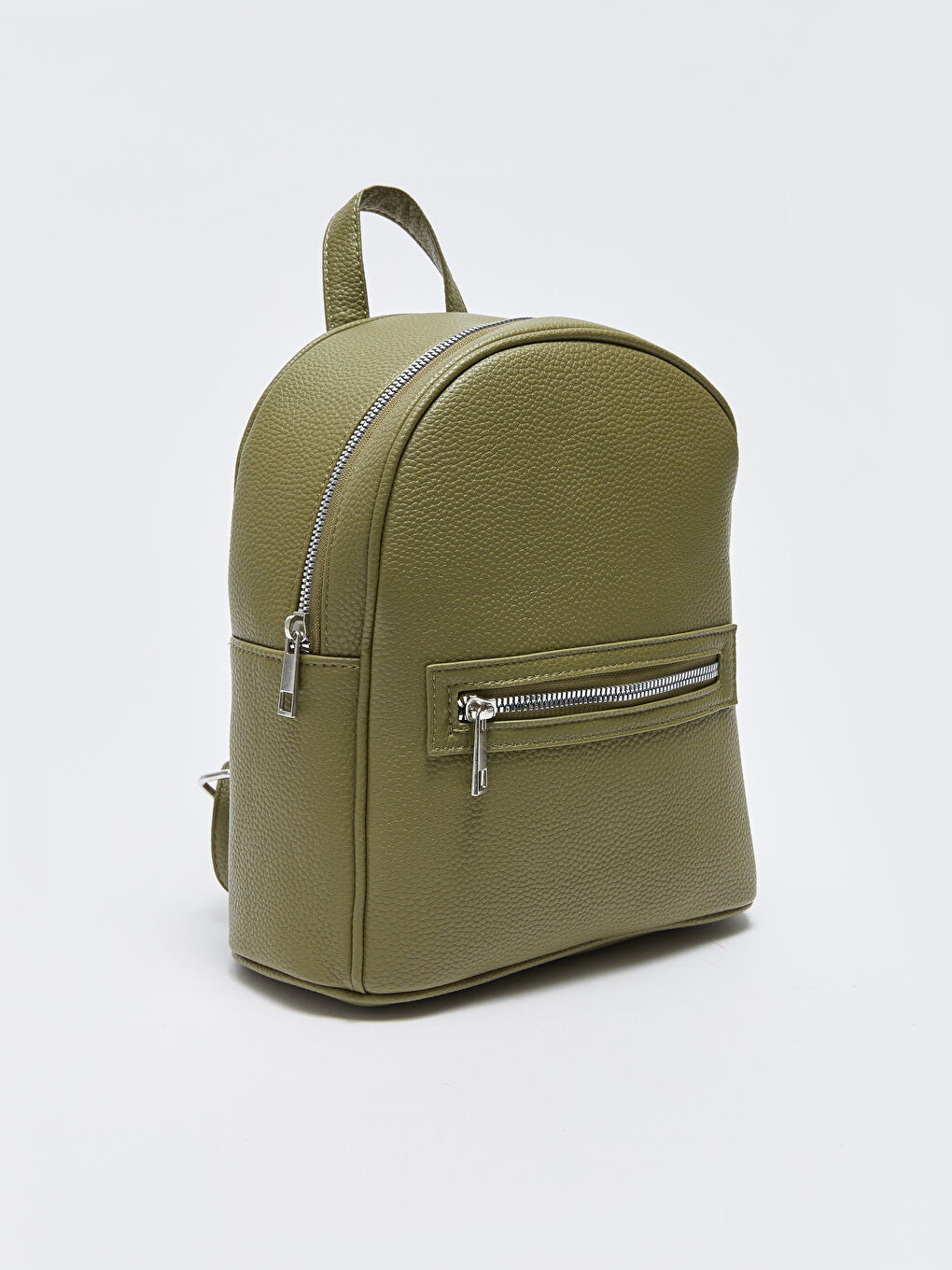 Haki Deri Görünümlü Kadın Sırt Çantası-4