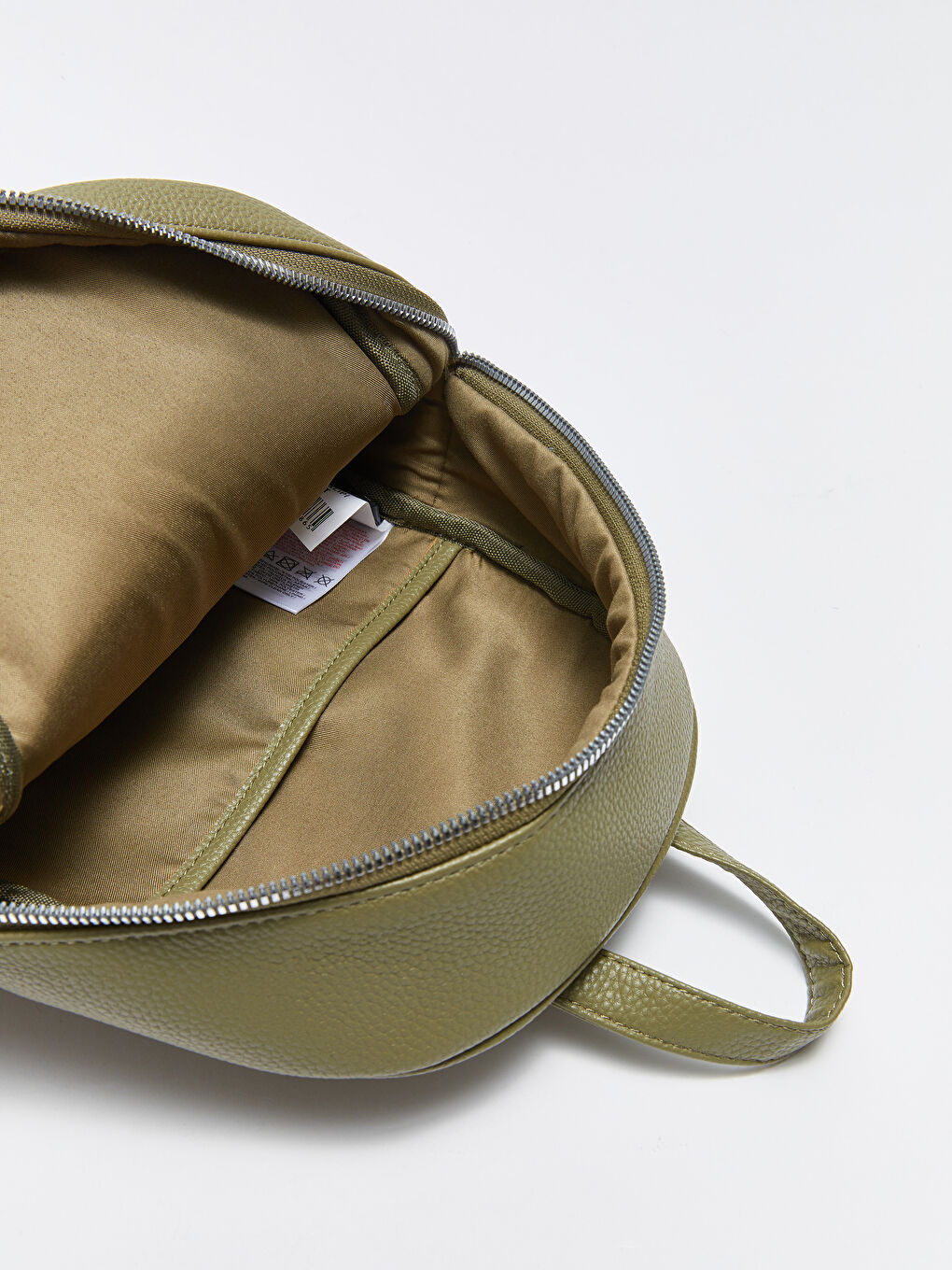 Haki Deri Görünümlü Kadın Sırt Çantası-6