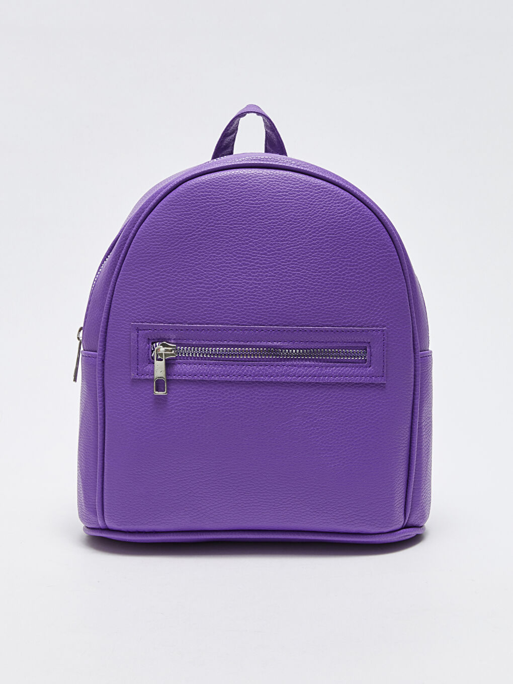 Mor Deri Görünümlü Kadın Sırt Çantası-3