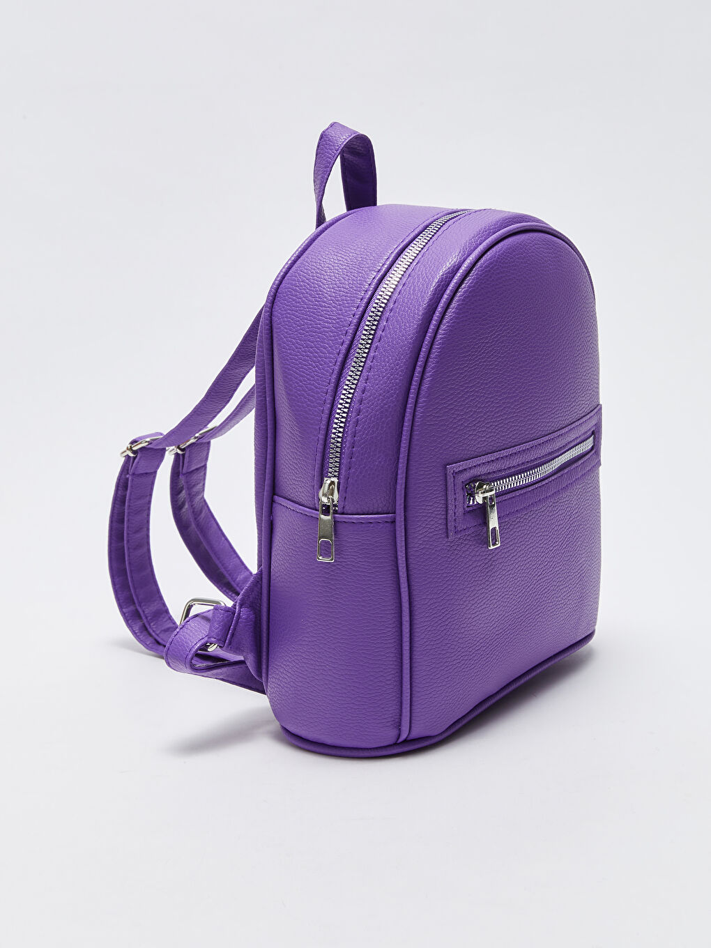 Mor Deri Görünümlü Kadın Sırt Çantası-4