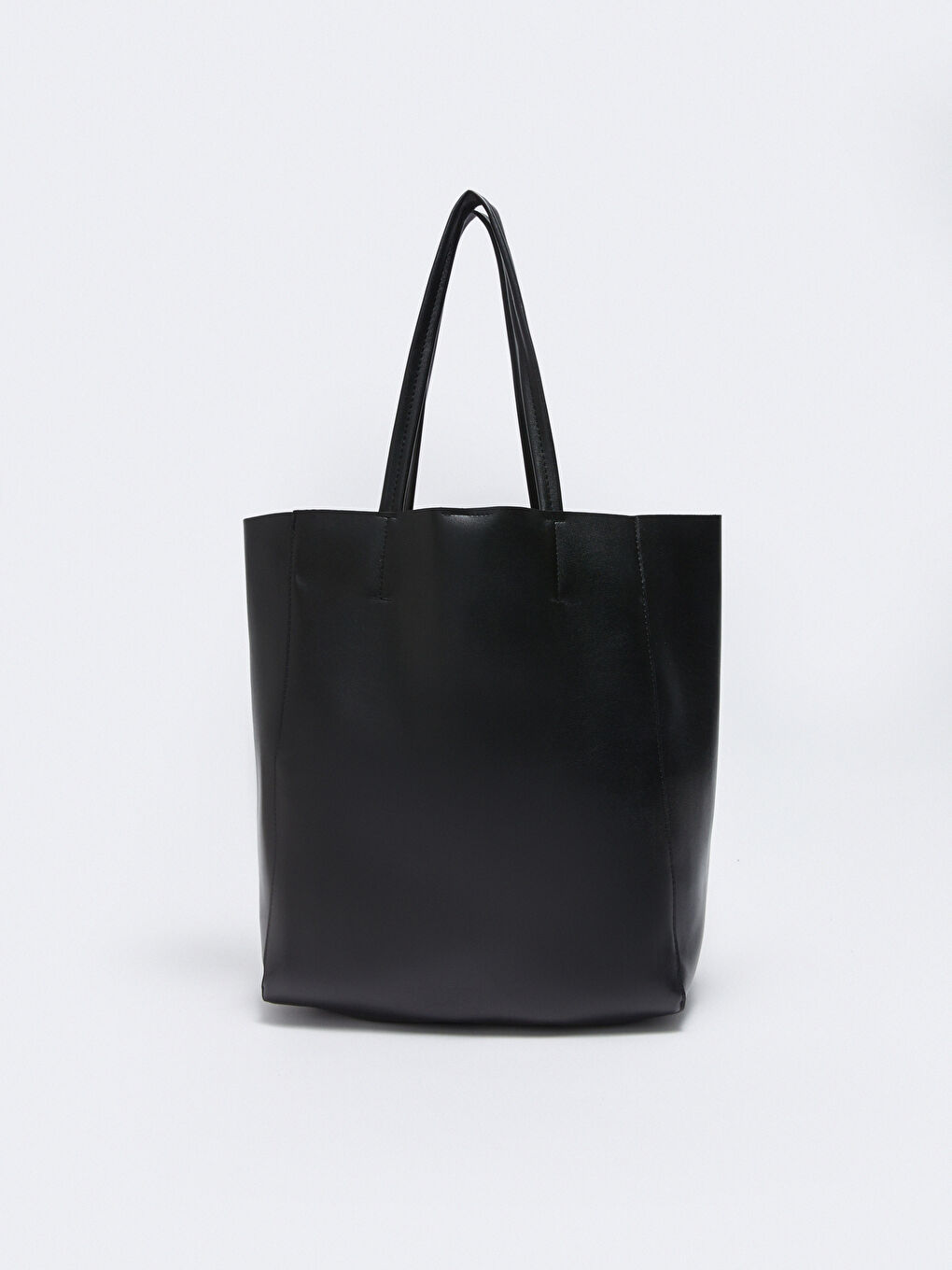 Siyah Deri Görünümlü Kadın Omuz Çantası-2