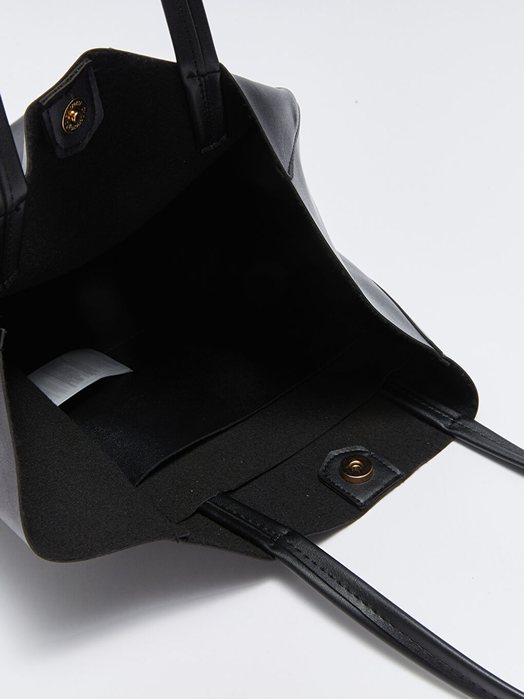 Siyah Deri Görünümlü Kadın Omuz Çantası-5