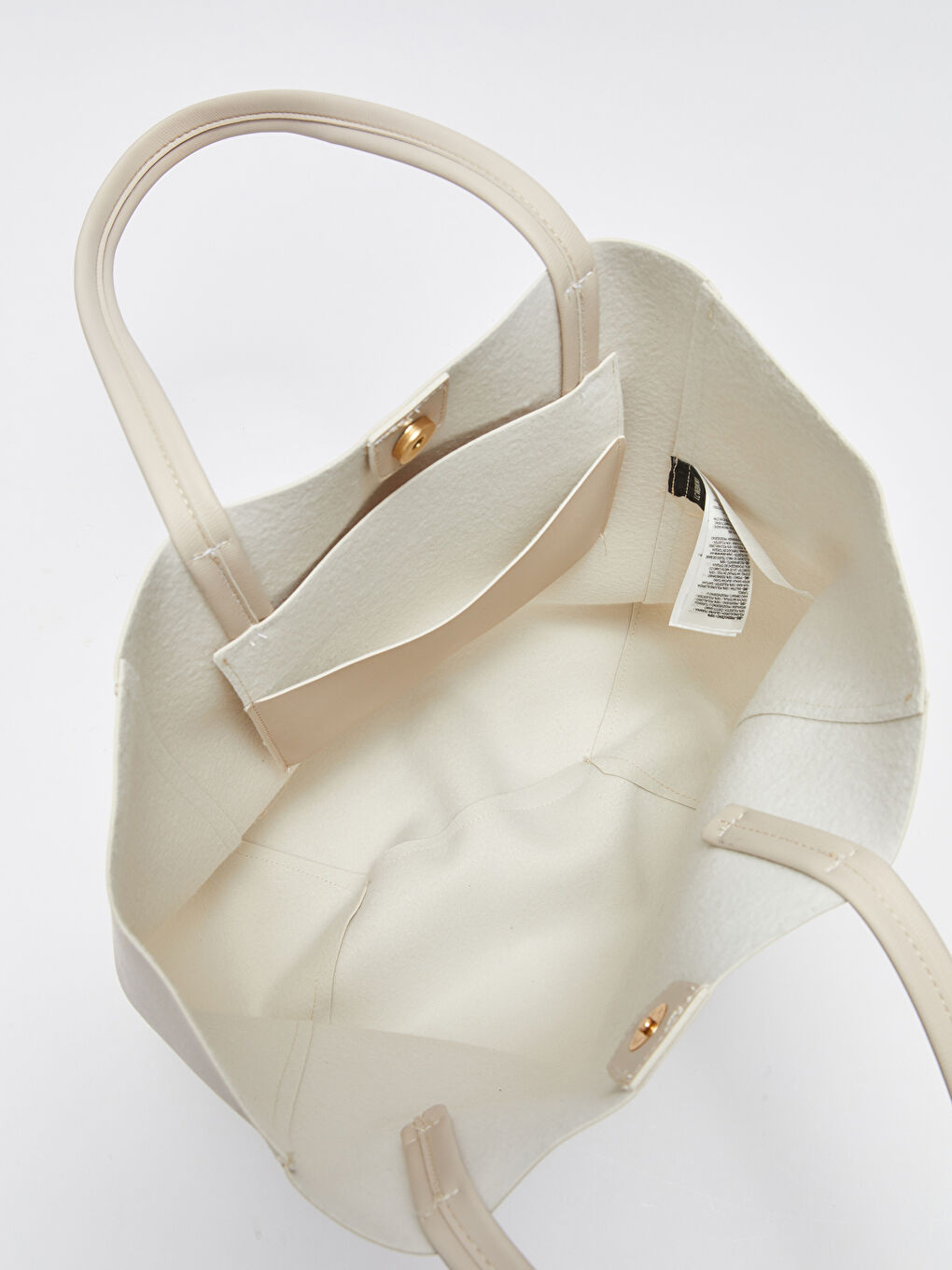 Bej Deri Görünümlü Kadın Omuz Çantası-5