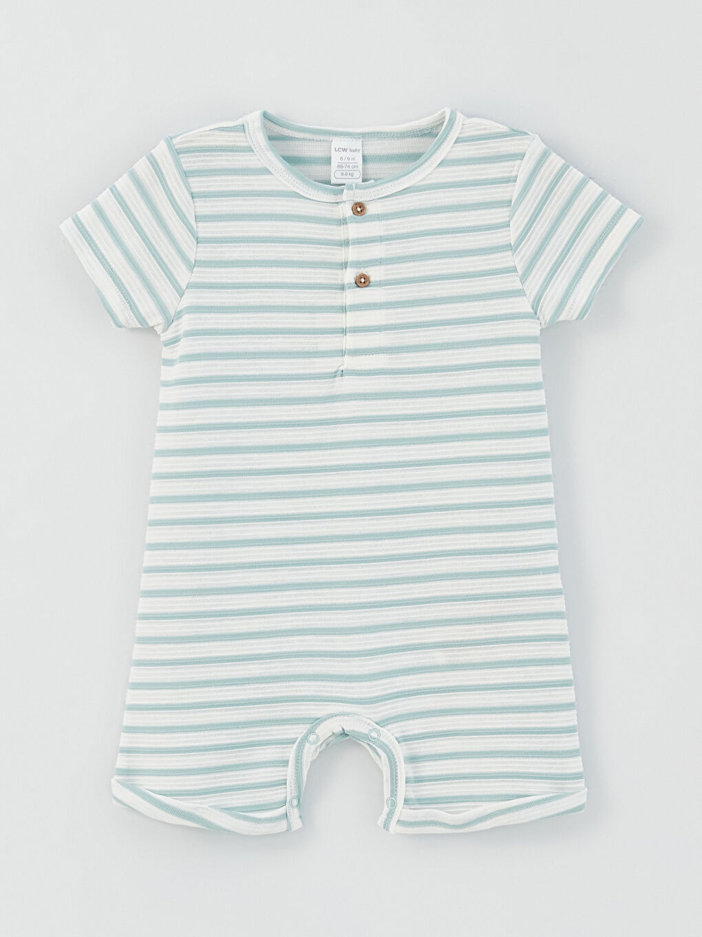 Mavi Bisiklet Yaka Çizgili Erkek Bebek Tulum