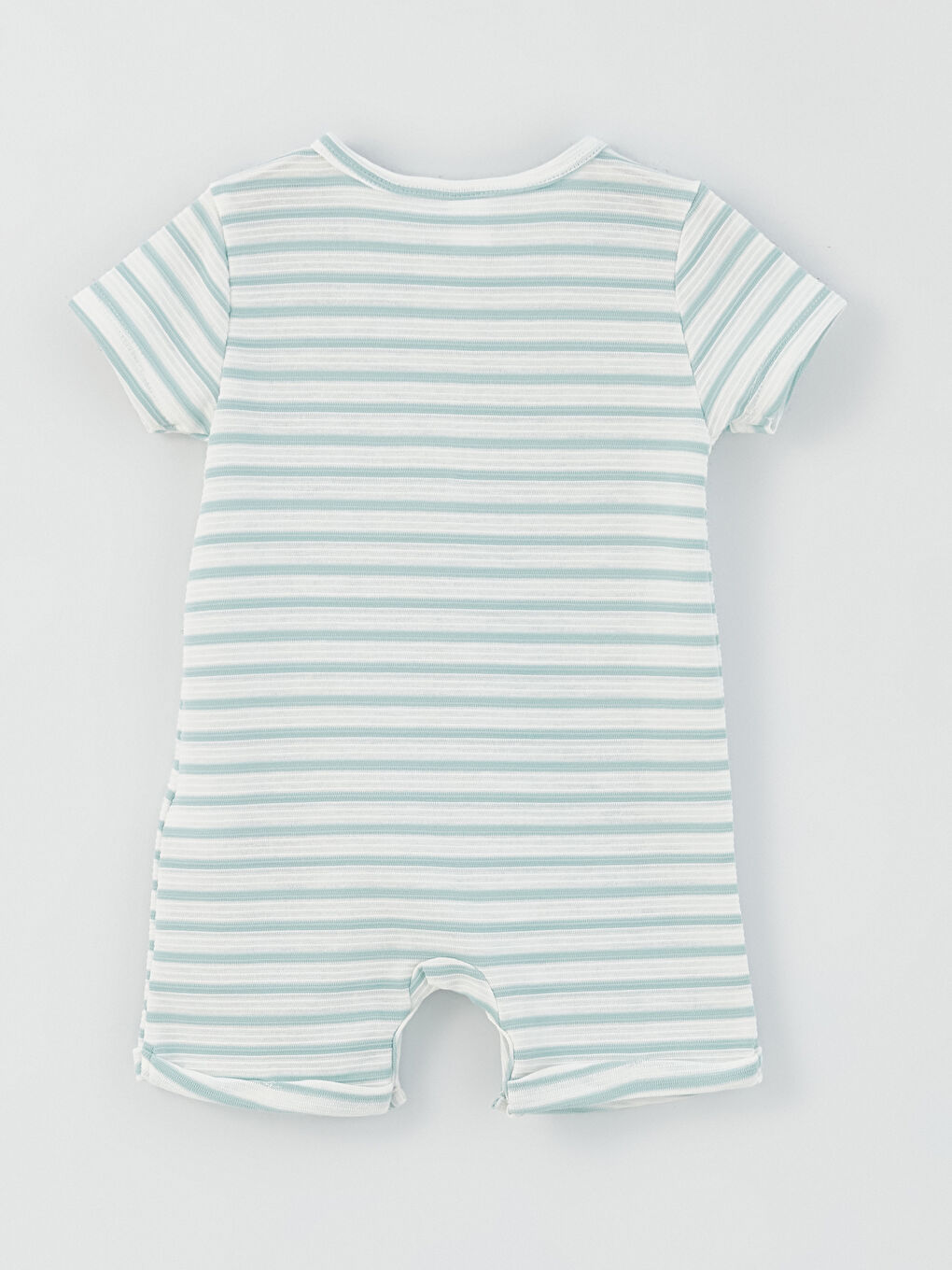 Mavi Bisiklet Yaka Çizgili Erkek Bebek Tulum-2
