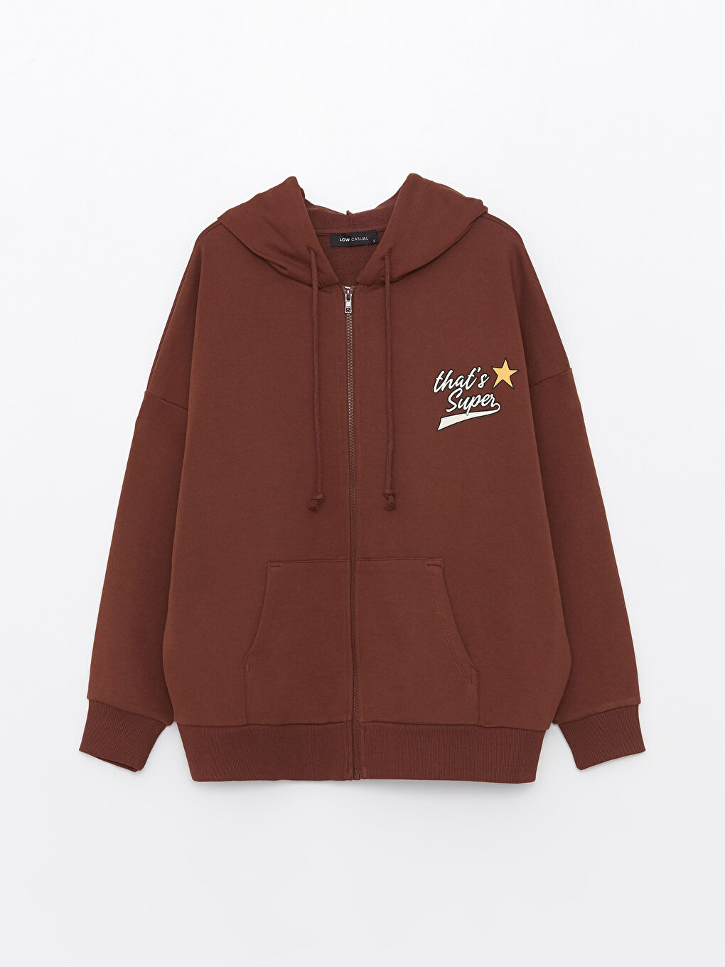 Hooded Printed Long Sleeve Oversize Women's Sports Cardigan-5