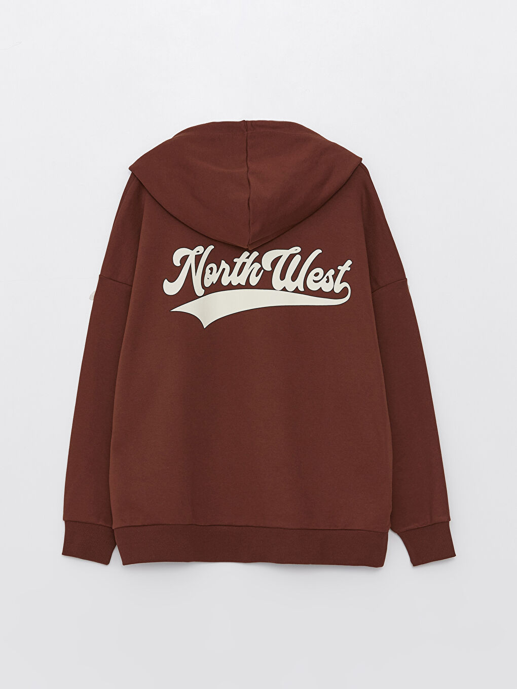 Hooded Printed Long Sleeve Oversize Women's Sports Cardigan-6