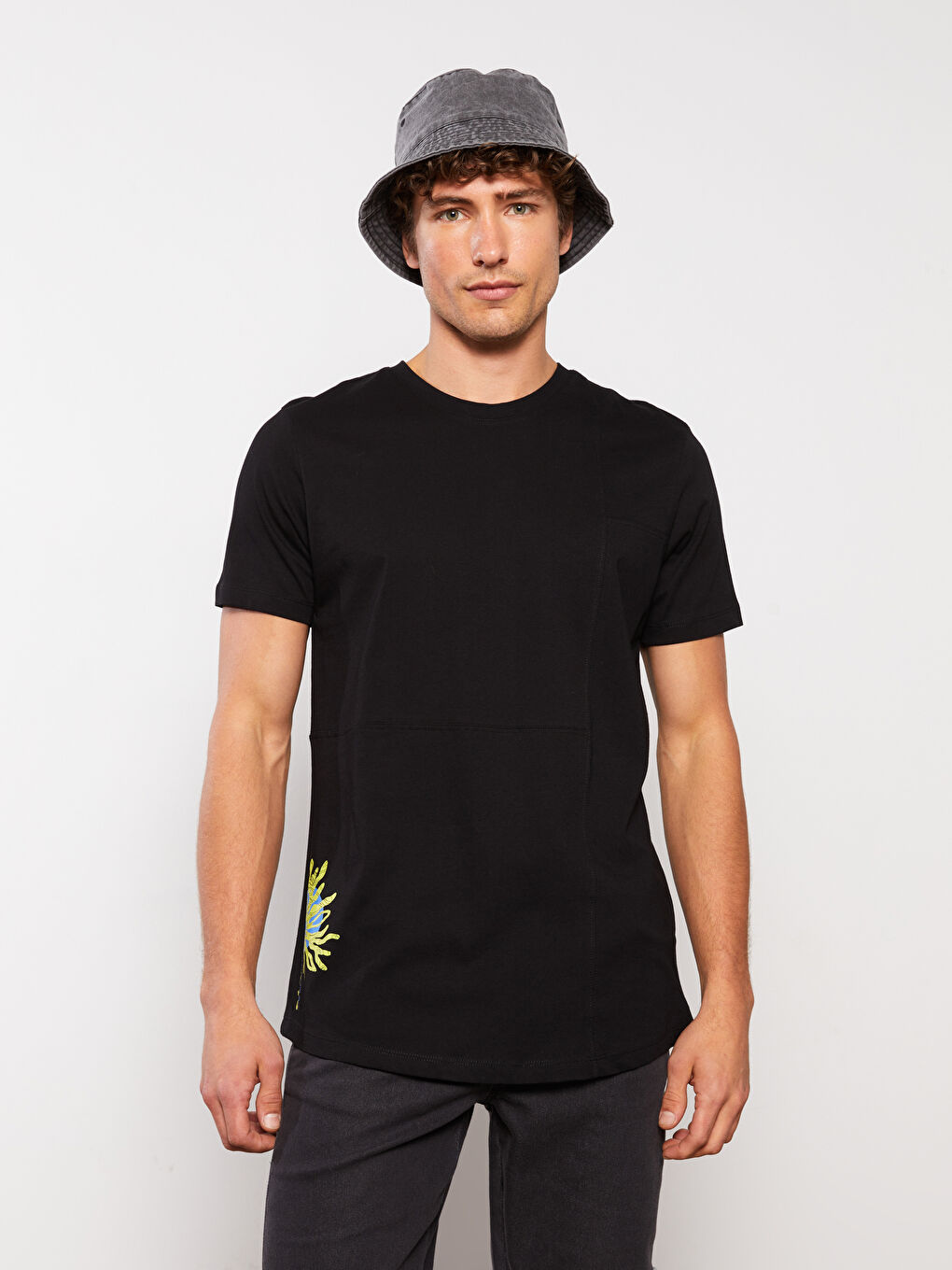 Crew Neck Short Sleeve Printed Combed Cotton Men's T-shirt-2