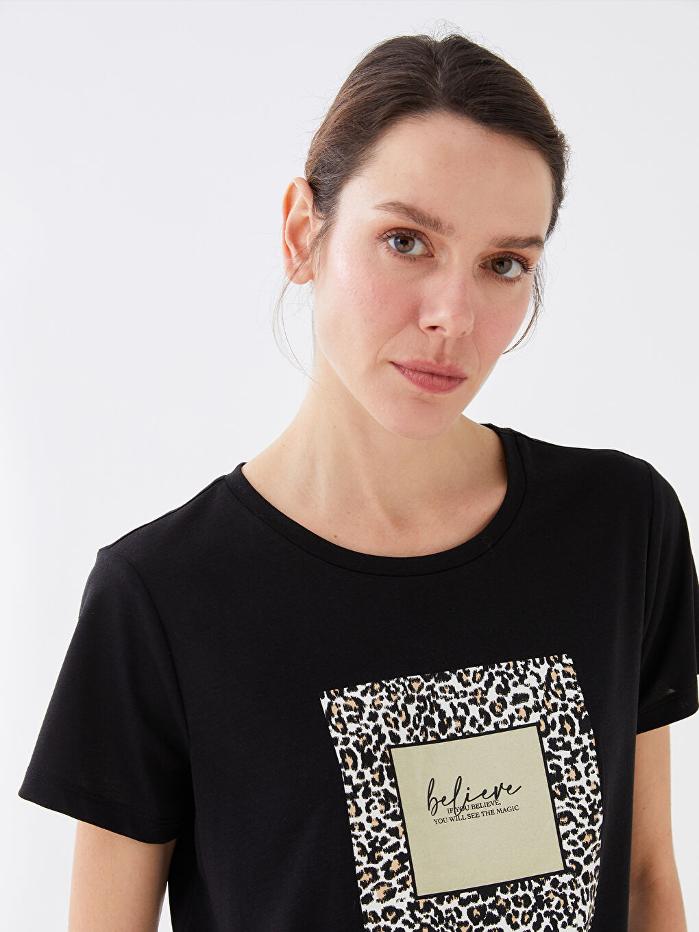 Crew Neck Printed Short Sleeve Women's T-Shirt