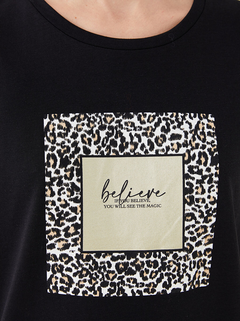 Crew Neck Printed Short Sleeve Women's T-Shirt-3