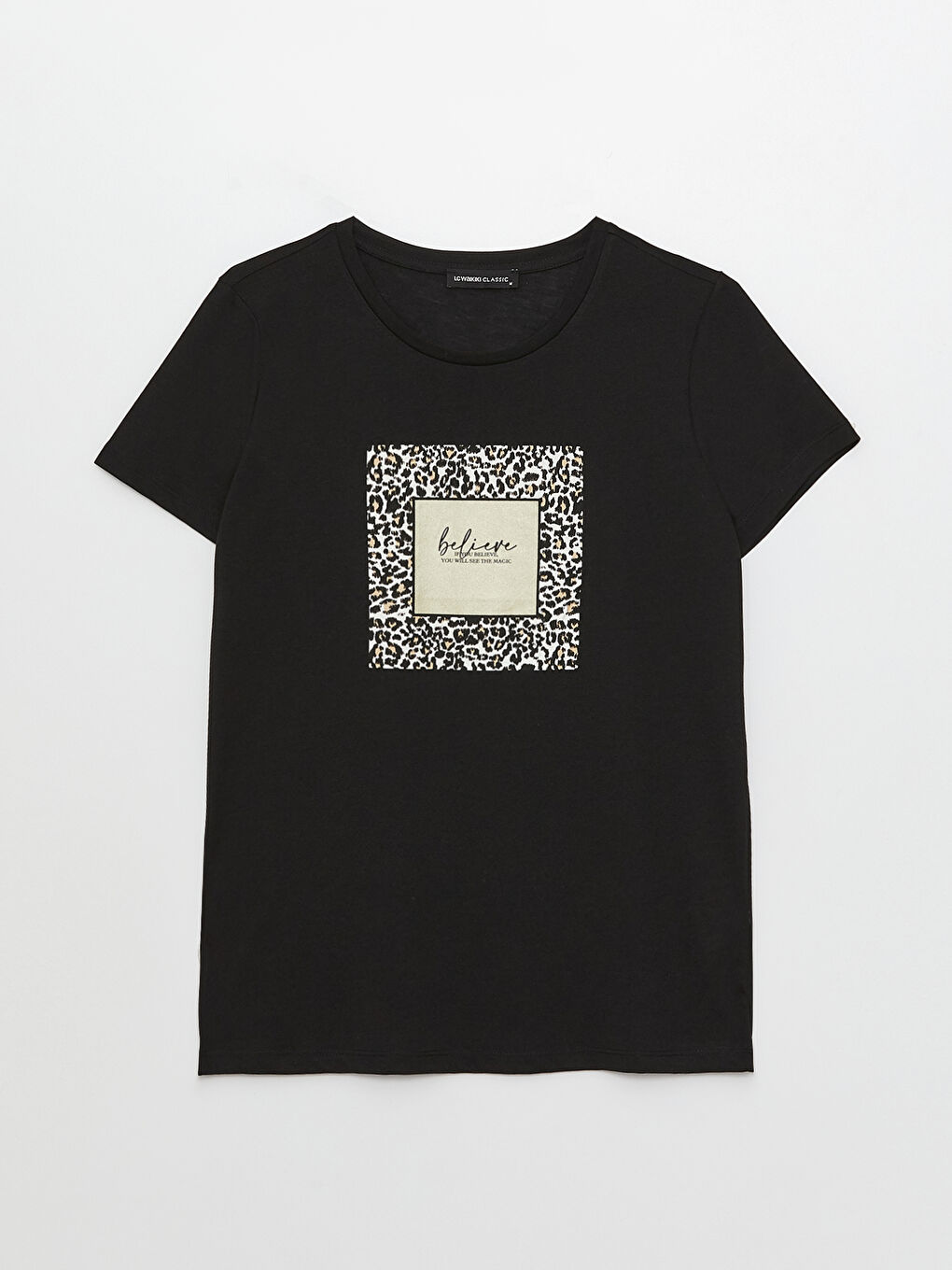 Crew Neck Printed Short Sleeve Women's T-Shirt-5