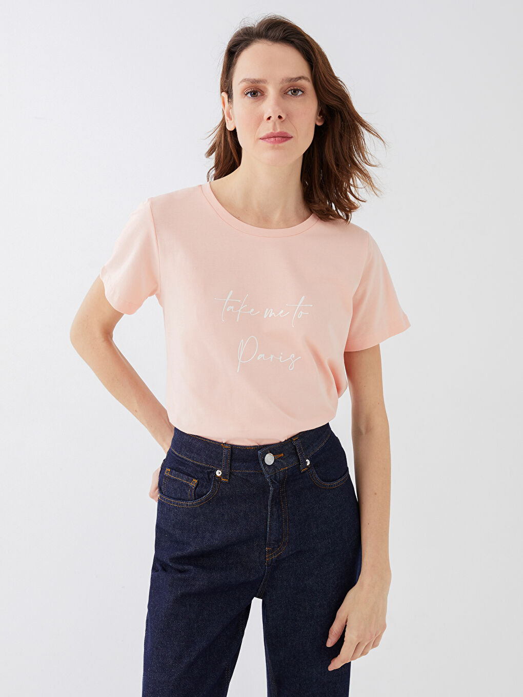 Crew Neck Printed Short Sleeve Women's T-Shirt