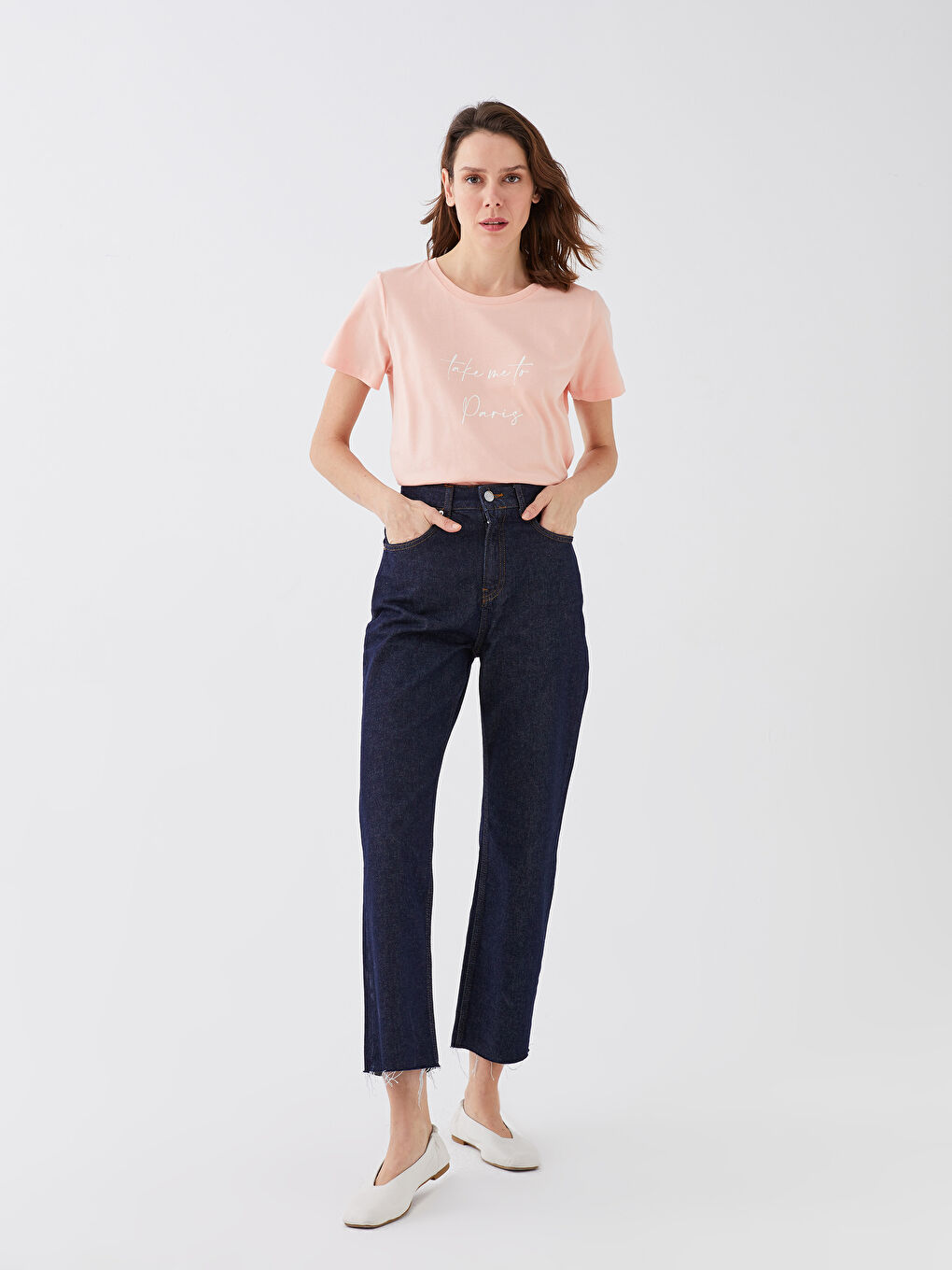 Crew Neck Printed Short Sleeve Women's T-Shirt-2