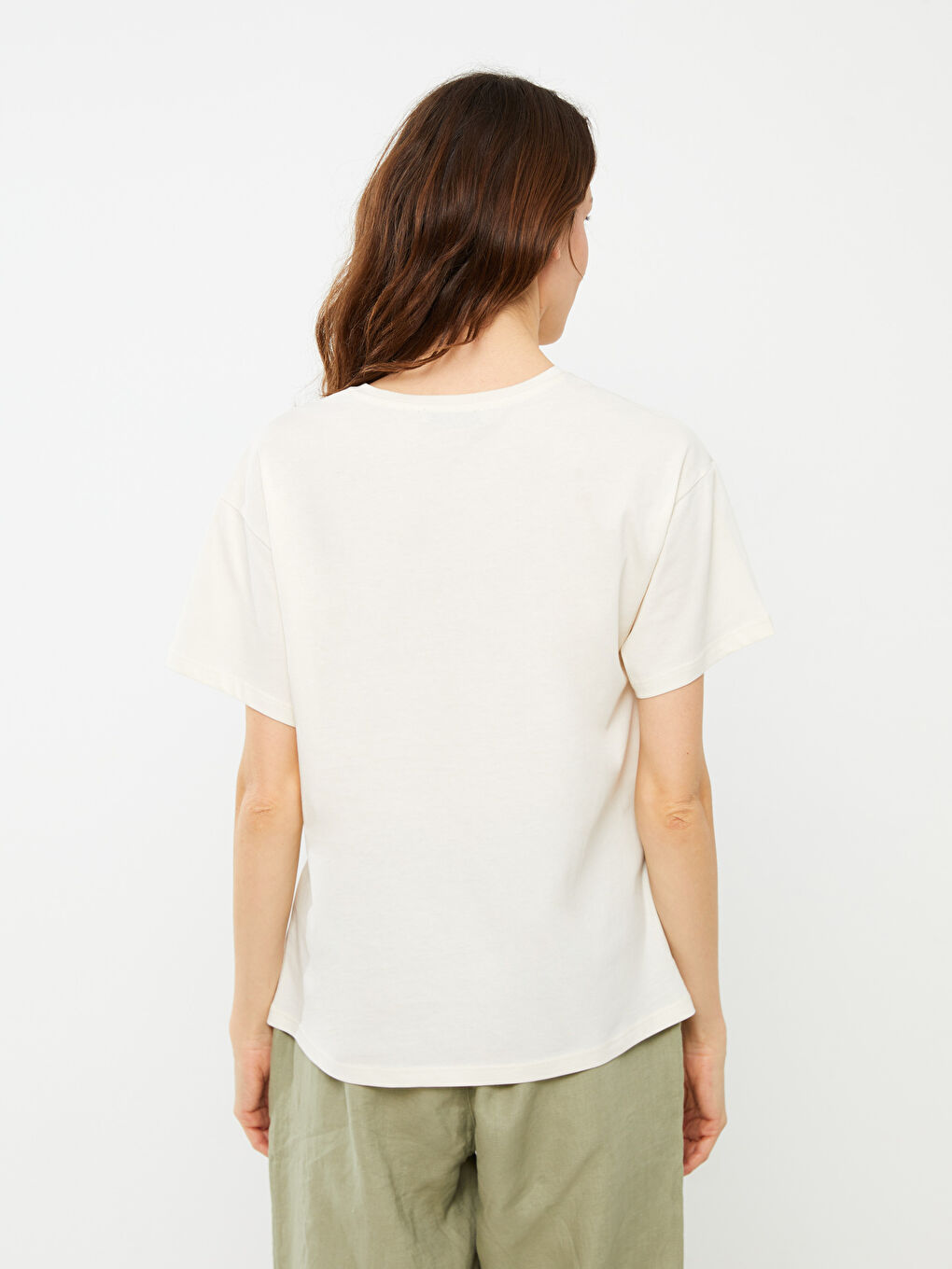 LCWAIKIKI Classic Women's Crew Neck Embroidered T-Shirt -S3BK63Z8-QVK