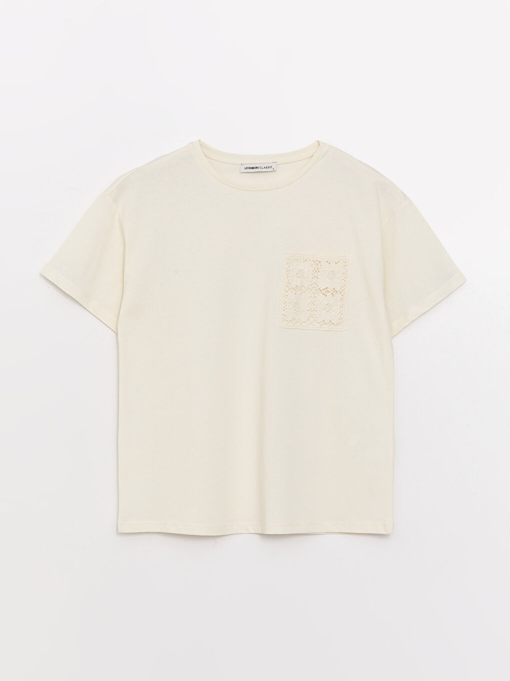 LCWAIKIKI Classic Women's Crew Neck Embroidered T-Shirt -S3BK63Z8-QVK