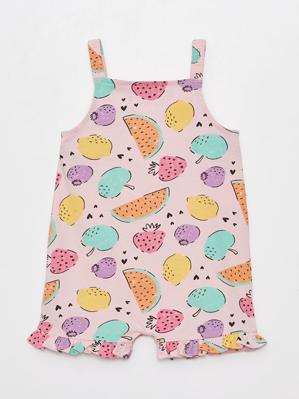 Combinaison Bébé Fille à Fines Bretelles Imprimée Col Carré-1