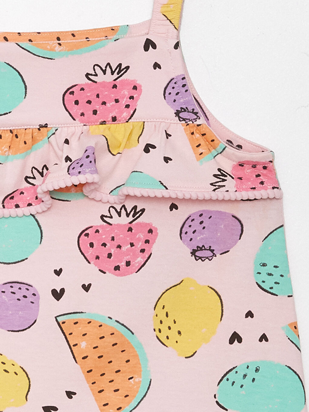 Combinaison Bébé Fille à Fines Bretelles Imprimée Col Carré-2