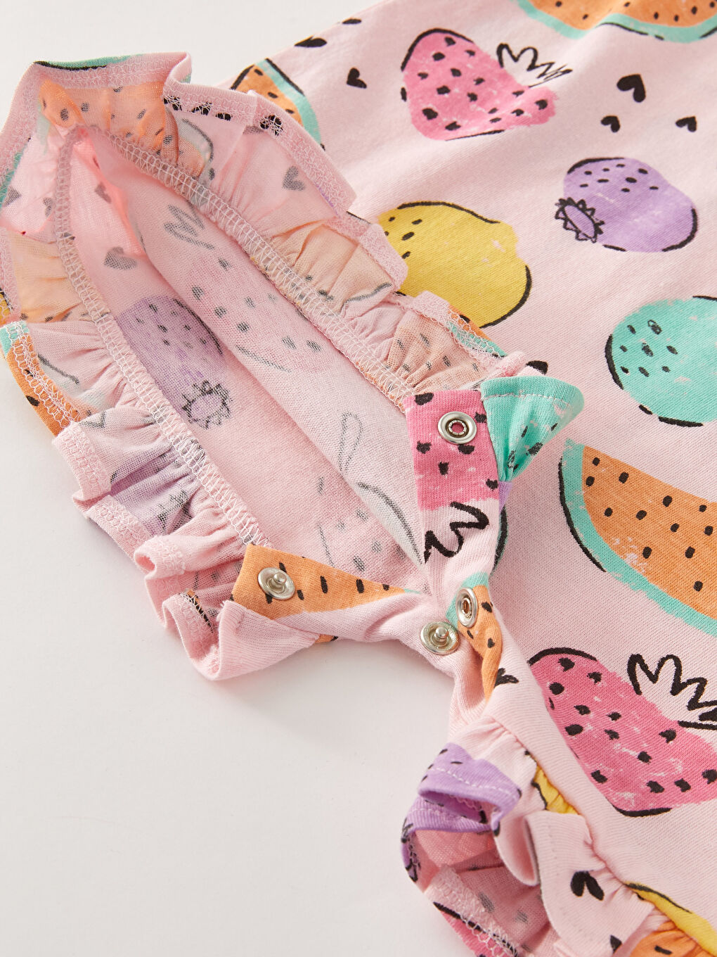 Combinaison Bébé Fille à Fines Bretelles Imprimée Col Carré-3