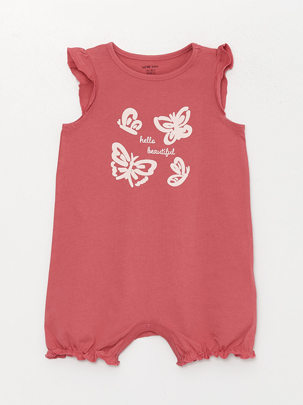 Pembe Bisiklet Yaka Kız Bebek Tulum 2'li-1