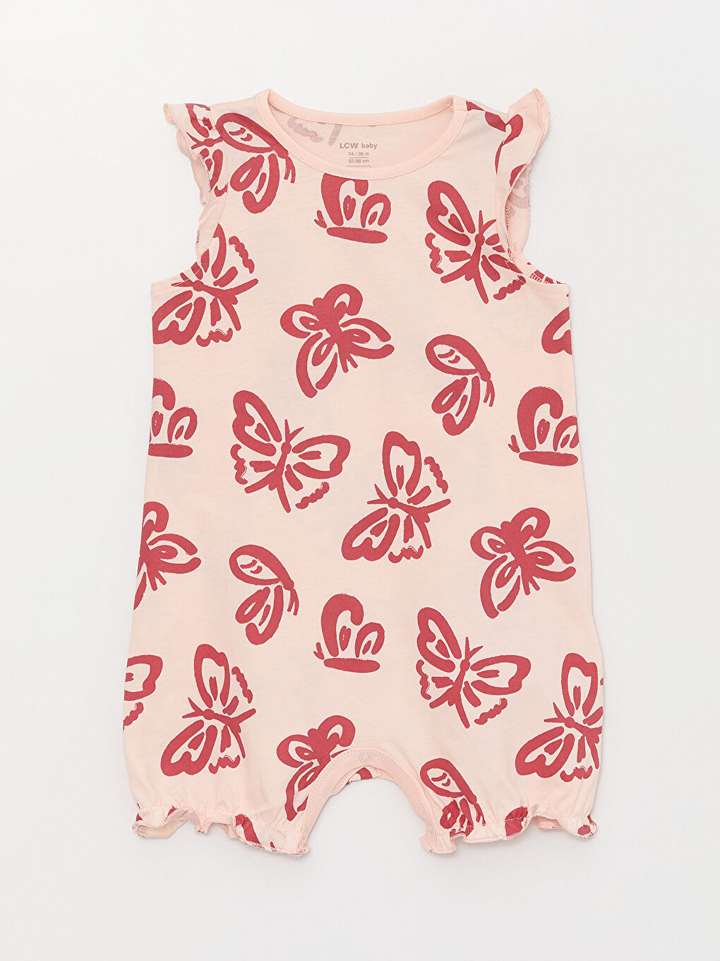 Pembe Bisiklet Yaka Kız Bebek Tulum 2'li-2