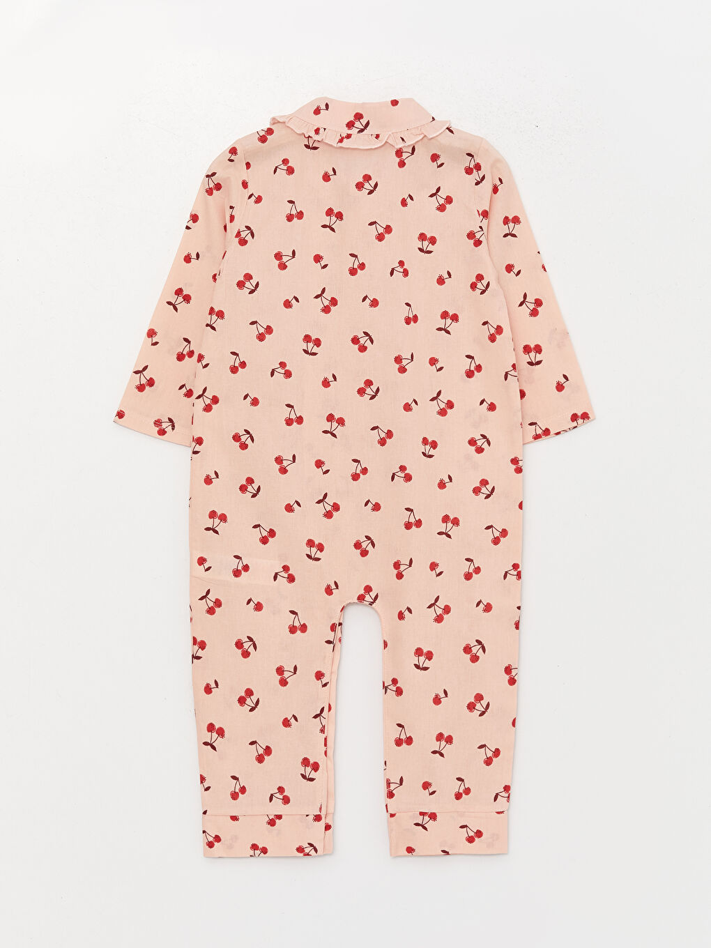 Комбинезон для малышек девочек с воротником Бебе, длинным рукавом и принтом-1