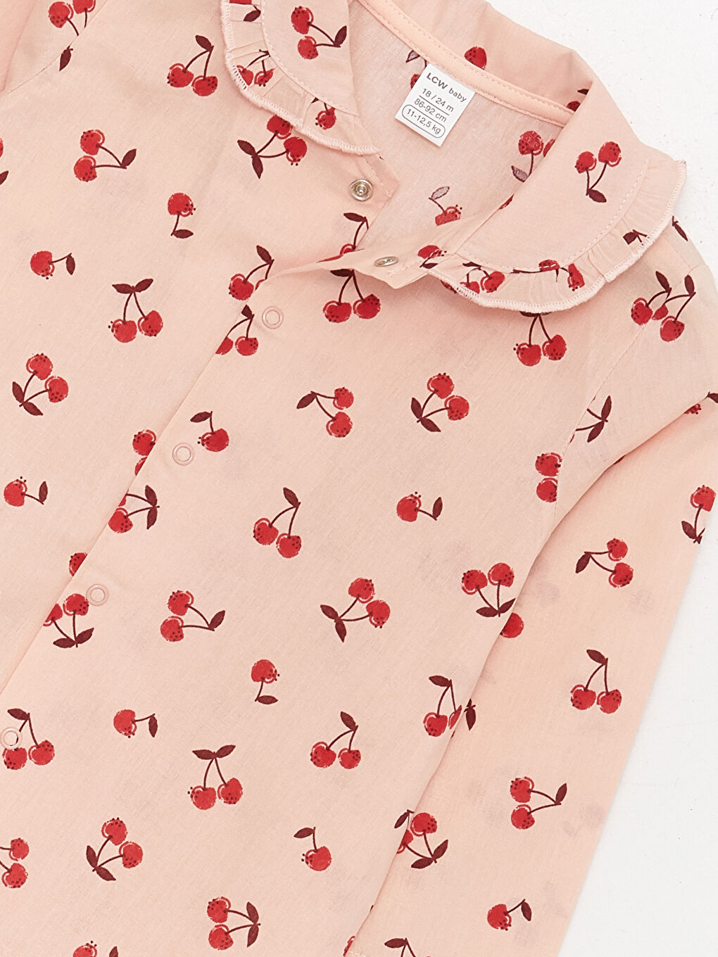 Комбинезон для малышек девочек с воротником Бебе, длинным рукавом и принтом-2