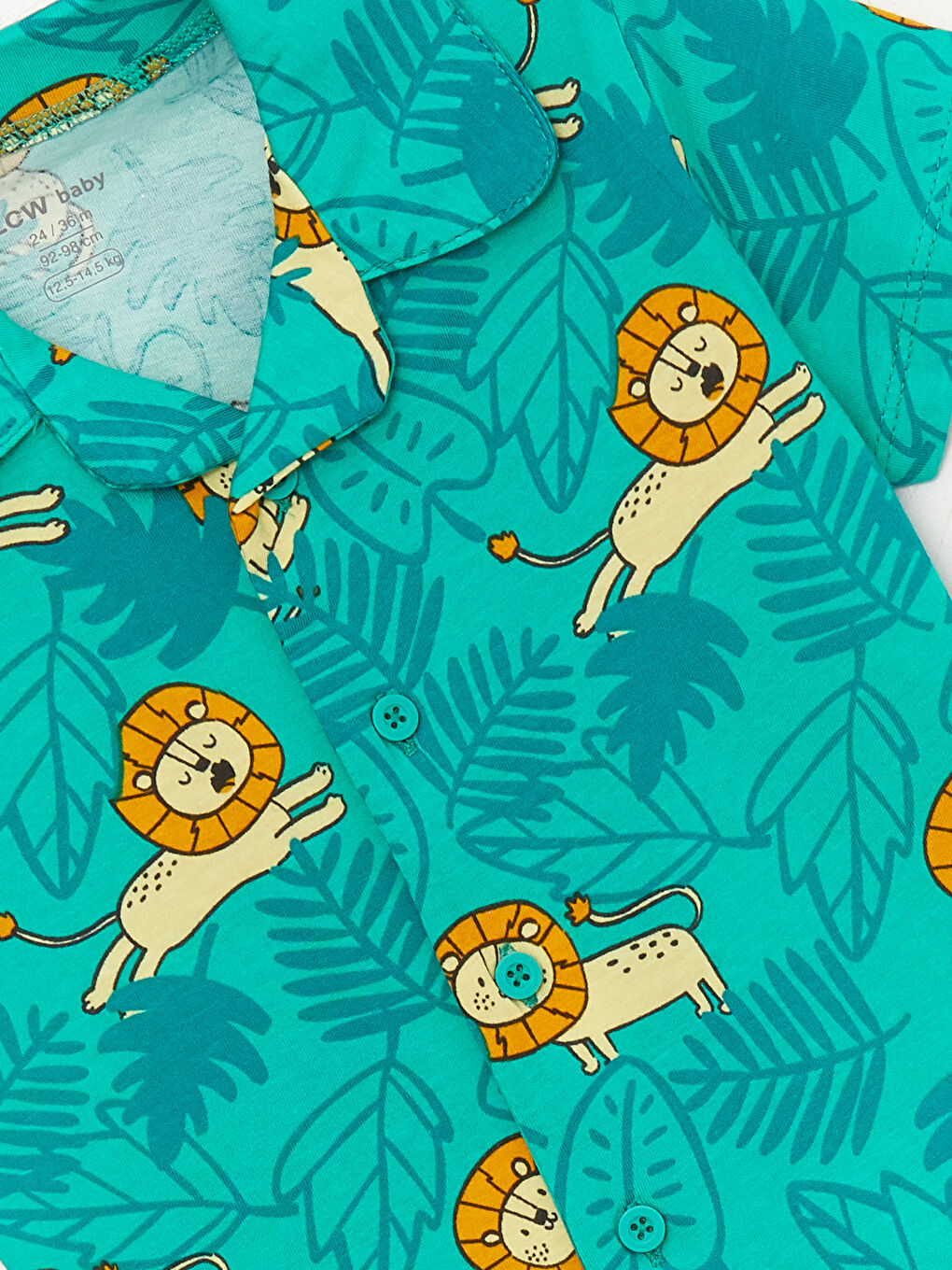 Shirt Collar Short Sleeve Printed Baby Boy Pajamas Set -S3BK87Z1-LRR