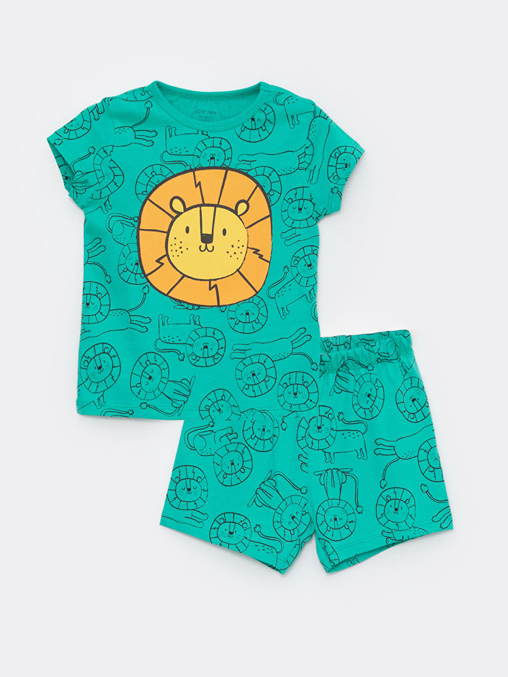 Yeşil Erkek Bebek Şortlu Pijama Takımı