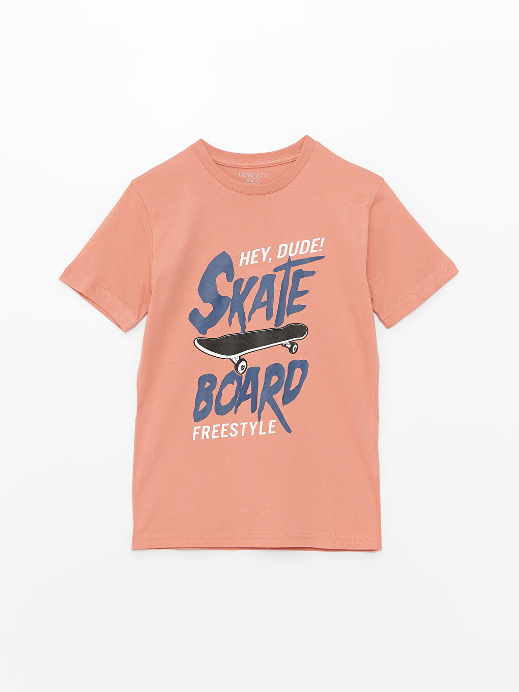 Pembe Bisiklet Yaka Baskılı Kısa Kollu Erkek Çocuk Tişört