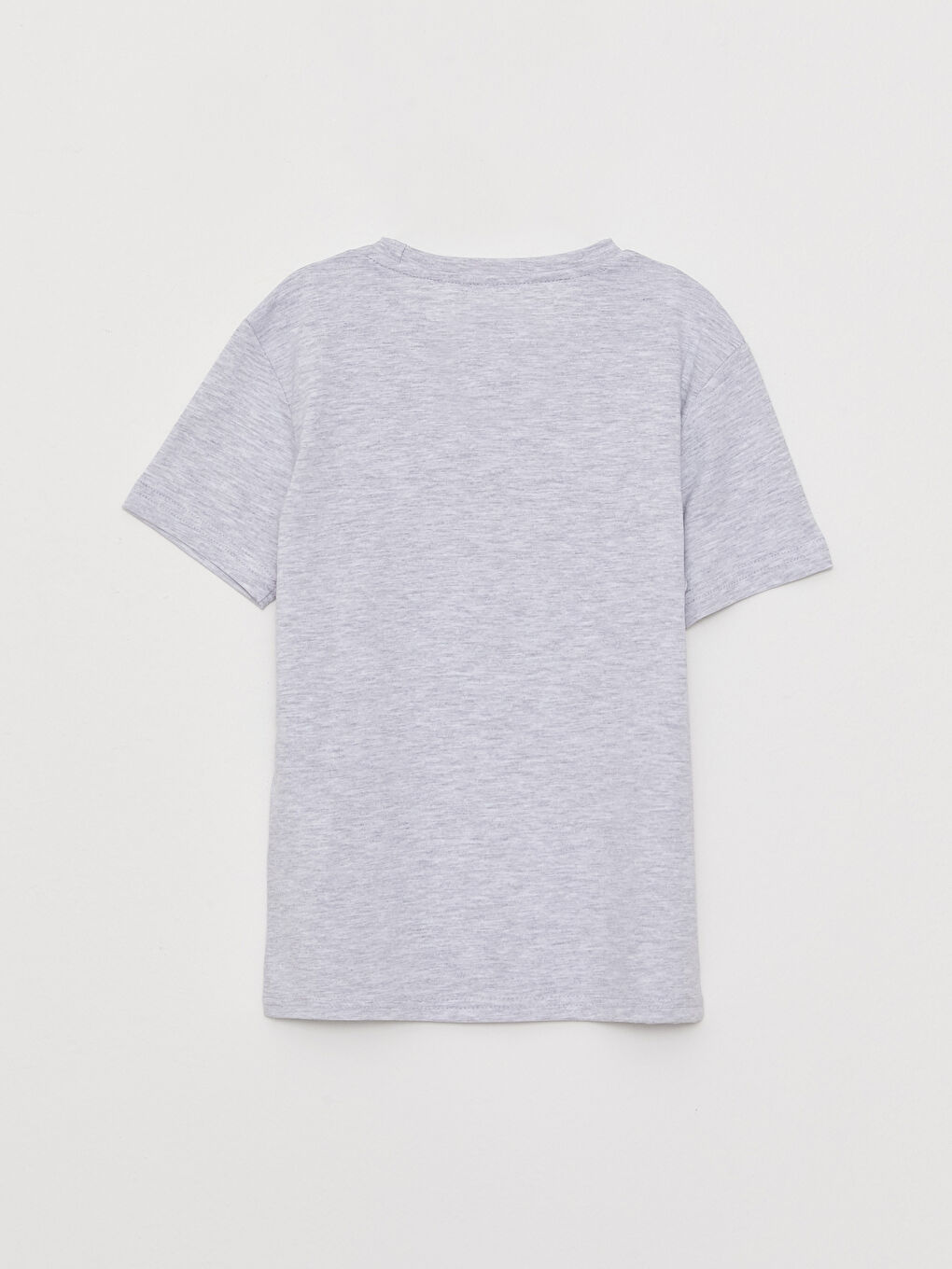 Gri Bisiklet Yaka Baskılı Kısa Kollu Erkek Çocuk Tişört-1