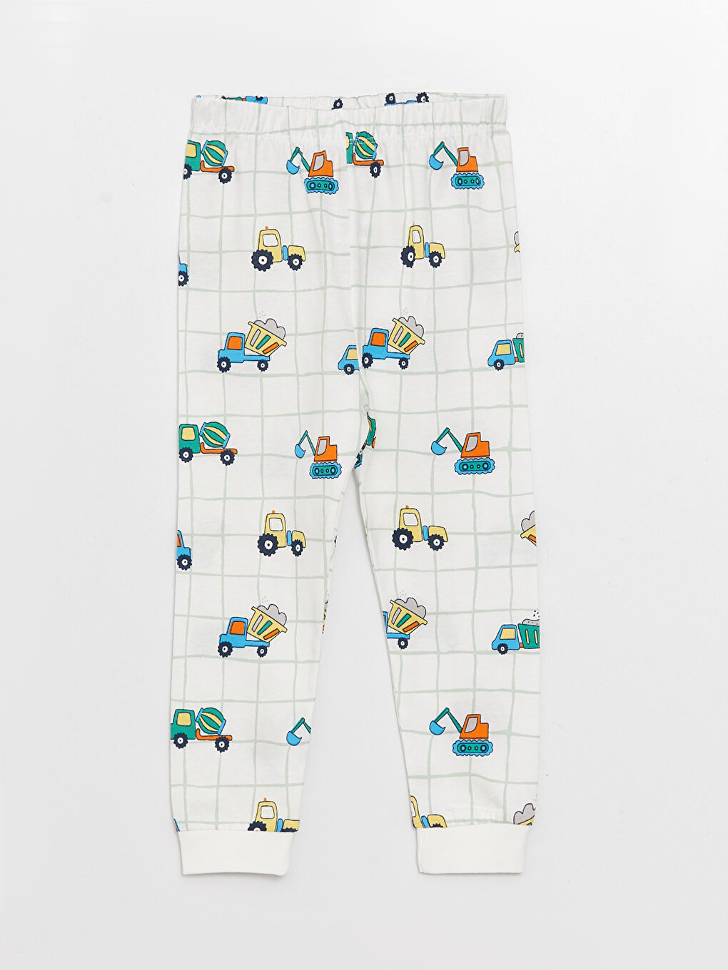 Ekru Bisiklet Yaka Uzun Kollu Erkek Bebek Pijama Takımı-2