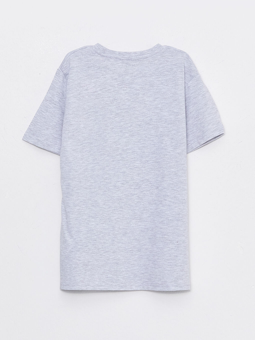 Gri Bisiklet Yaka Baskılı Kısa Kollu Erkek Çocuk Tişört-1