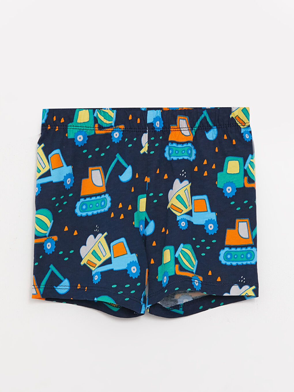 LCW baby Crew Neck Printed Baby Boy Undershirt and Shorts 2-Piece Set -S3BL11Z1-SAG