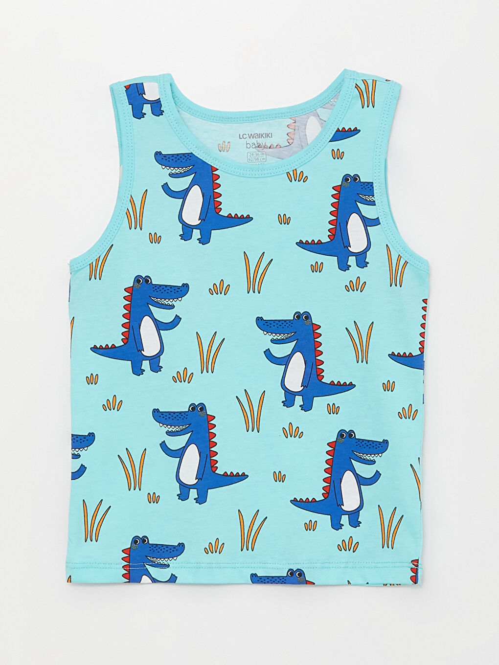 LCW baby Turkuaz Bisiklet Yaka Baskılı Erkek Bebek Pijama Takım - 1
