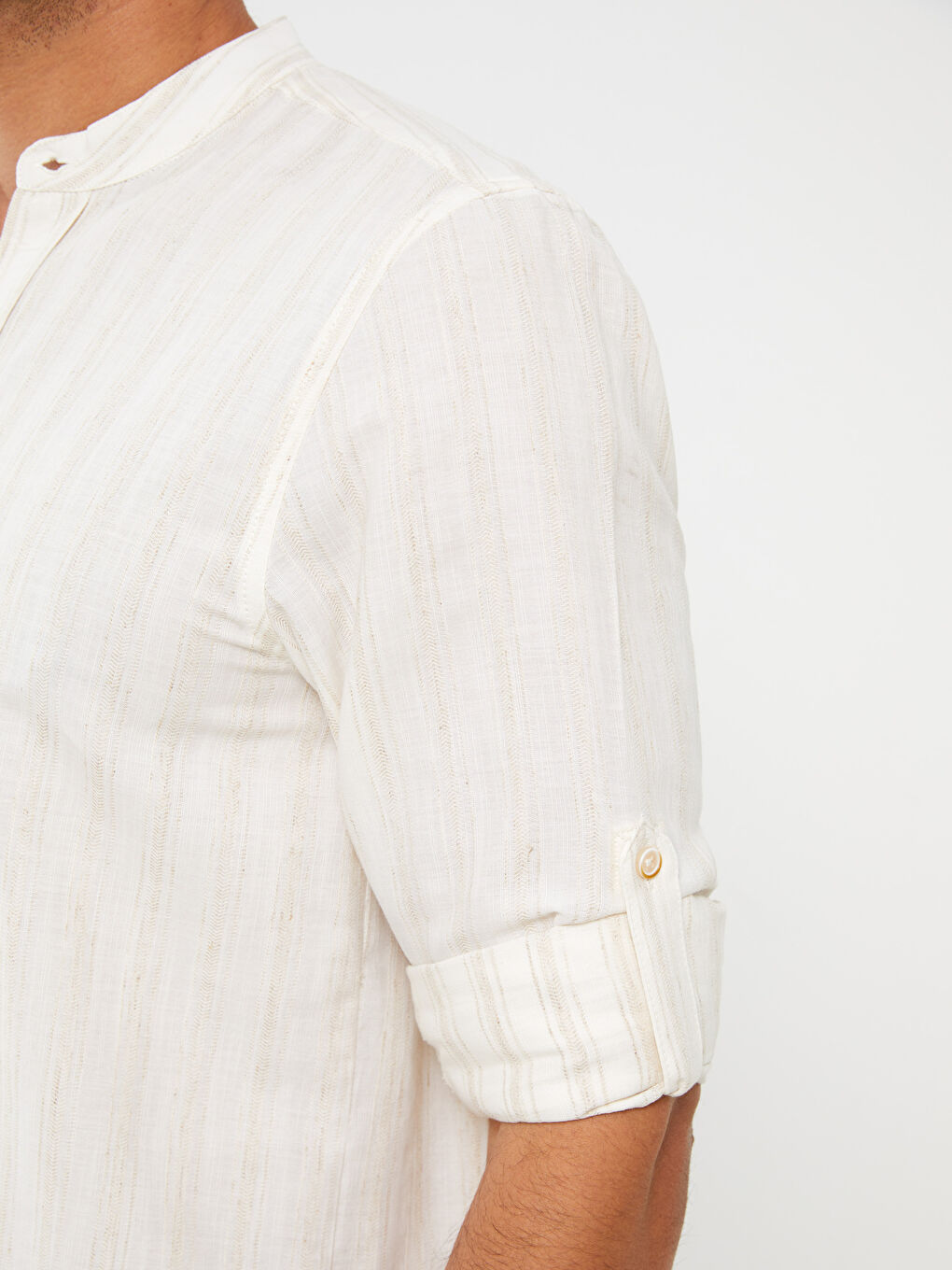 SOUTHBLUE Regular Fit Long Sleeve Striped Linen Blend Men's Shirt -S3BL30Z8-R9J