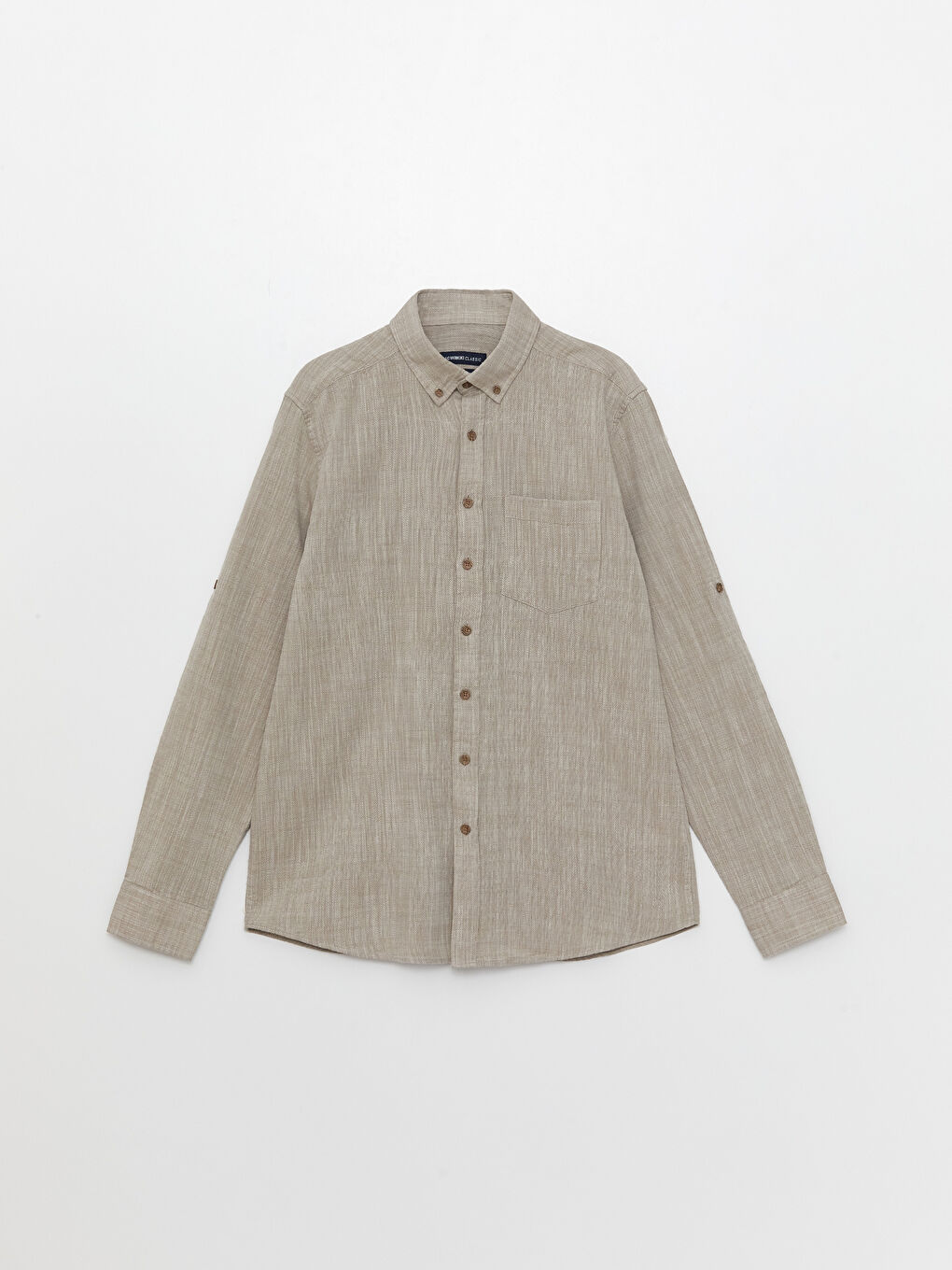 Regular Fit Long Sleeve Poplin Men's Shirt-5