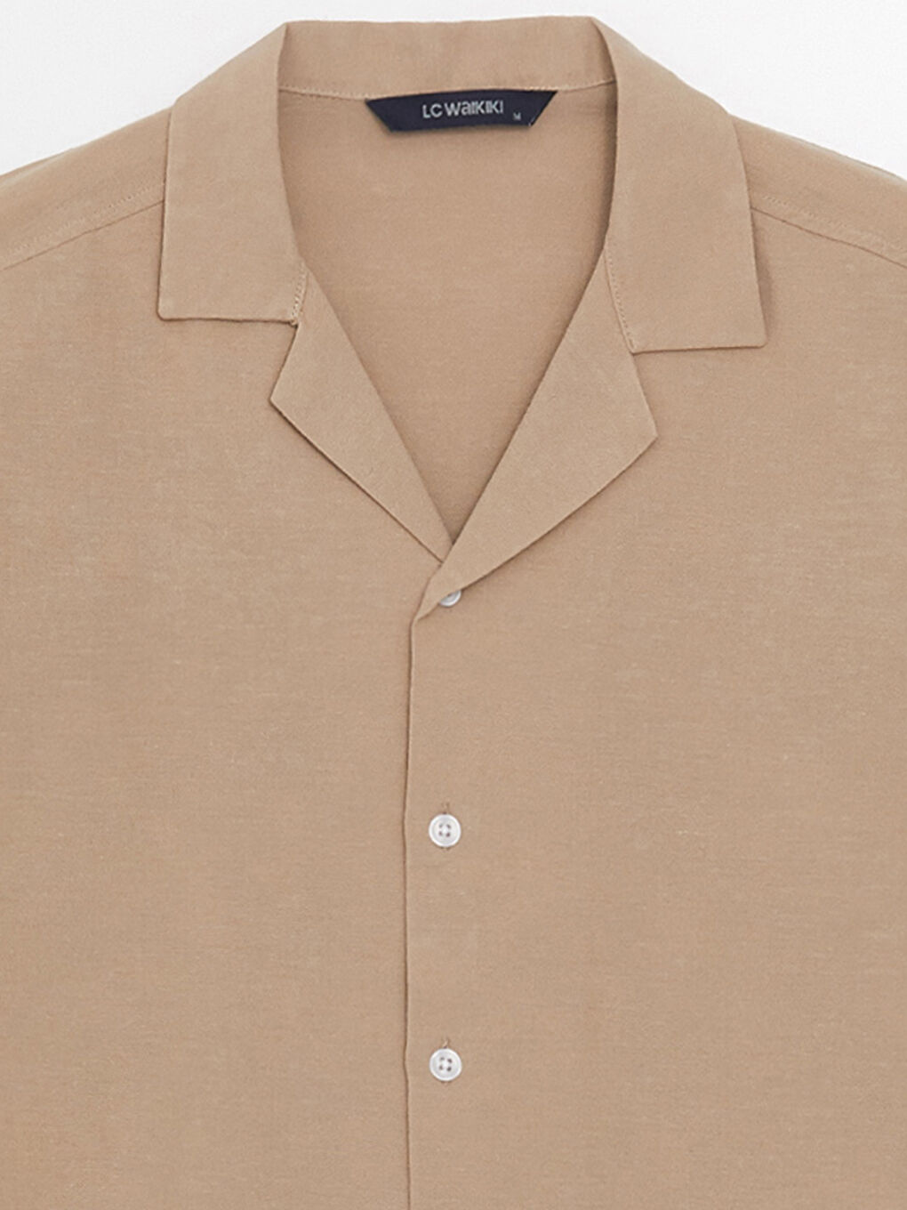 Bej Regular Fit Kısa Kollu Erkek Gömlek-7