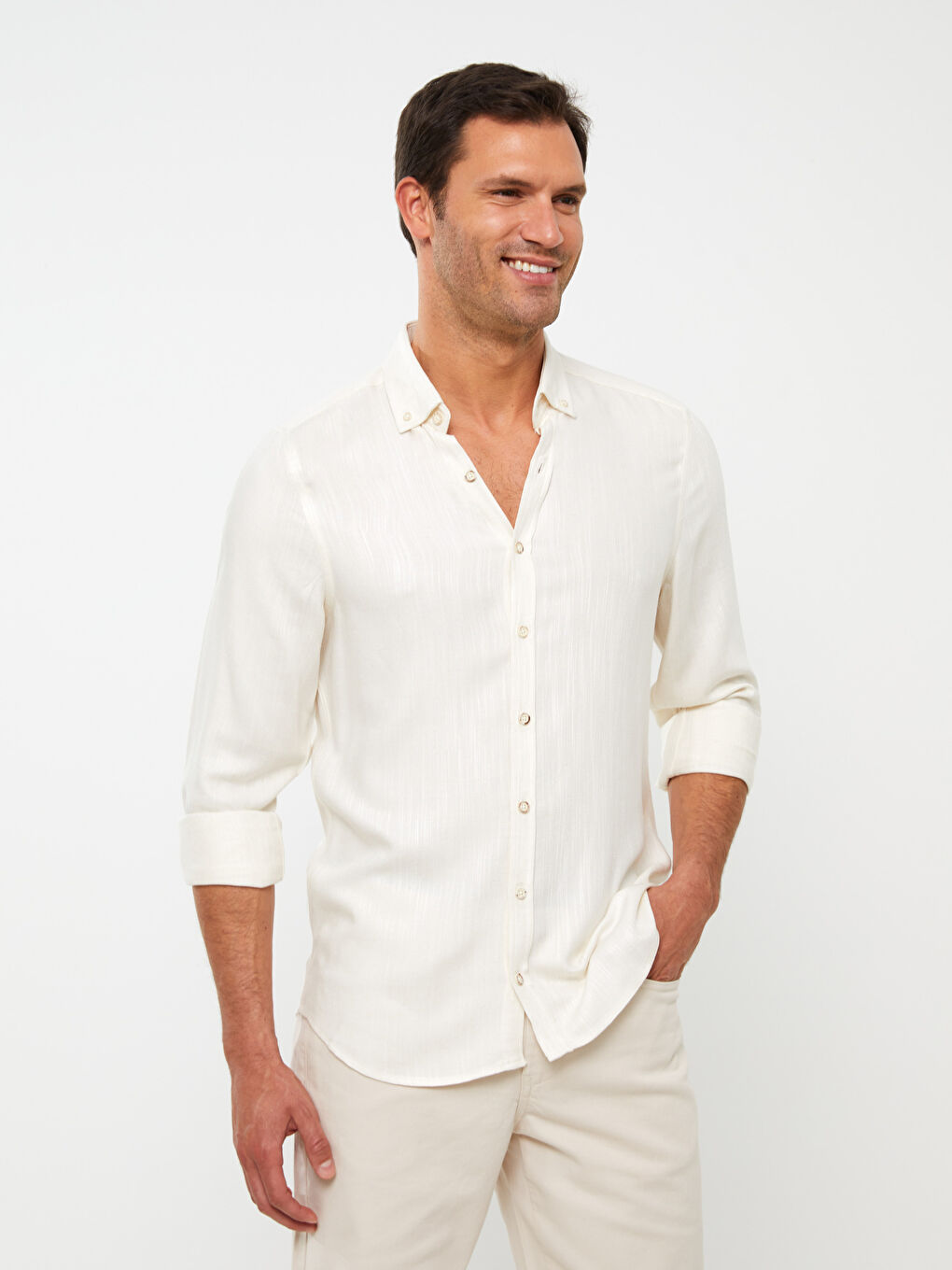 Chemise à Manches Longues Coupe Régulière pour Hommes