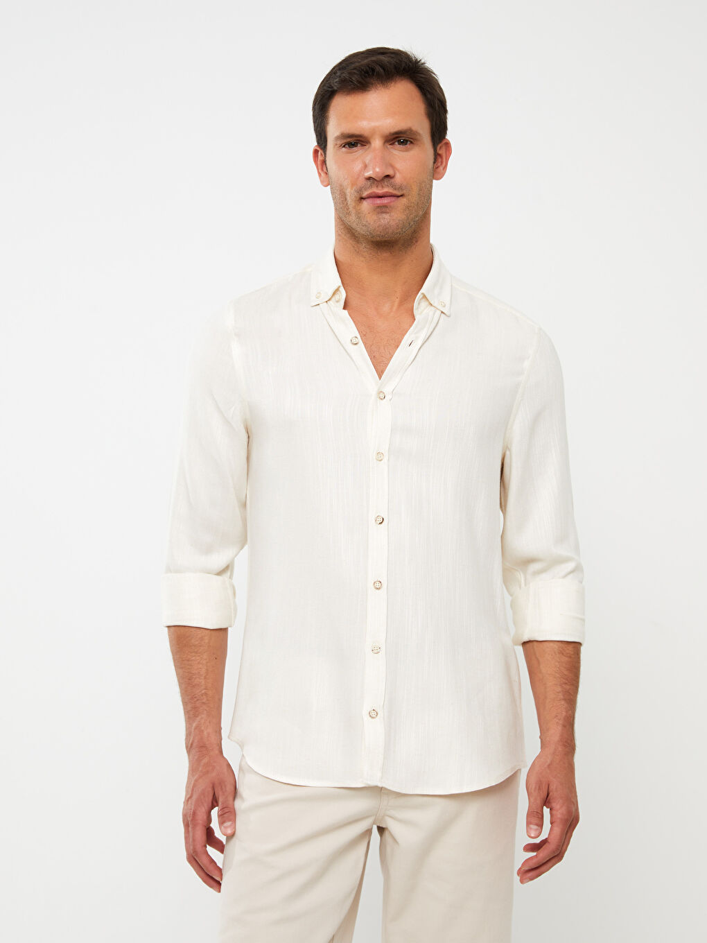 Chemise à Manches Longues Coupe Régulière pour Hommes-1