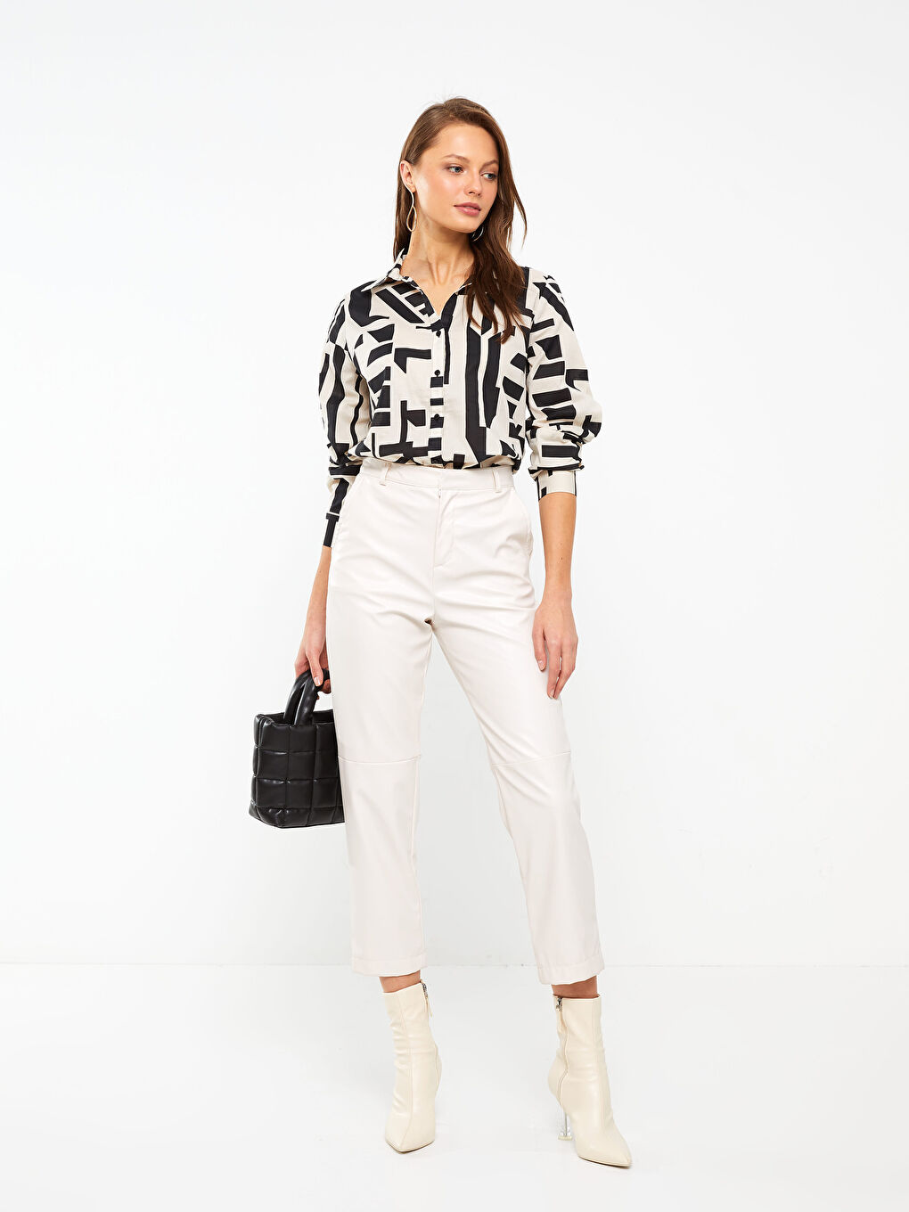 Patterned Long Sleeve Women's Shirt-2