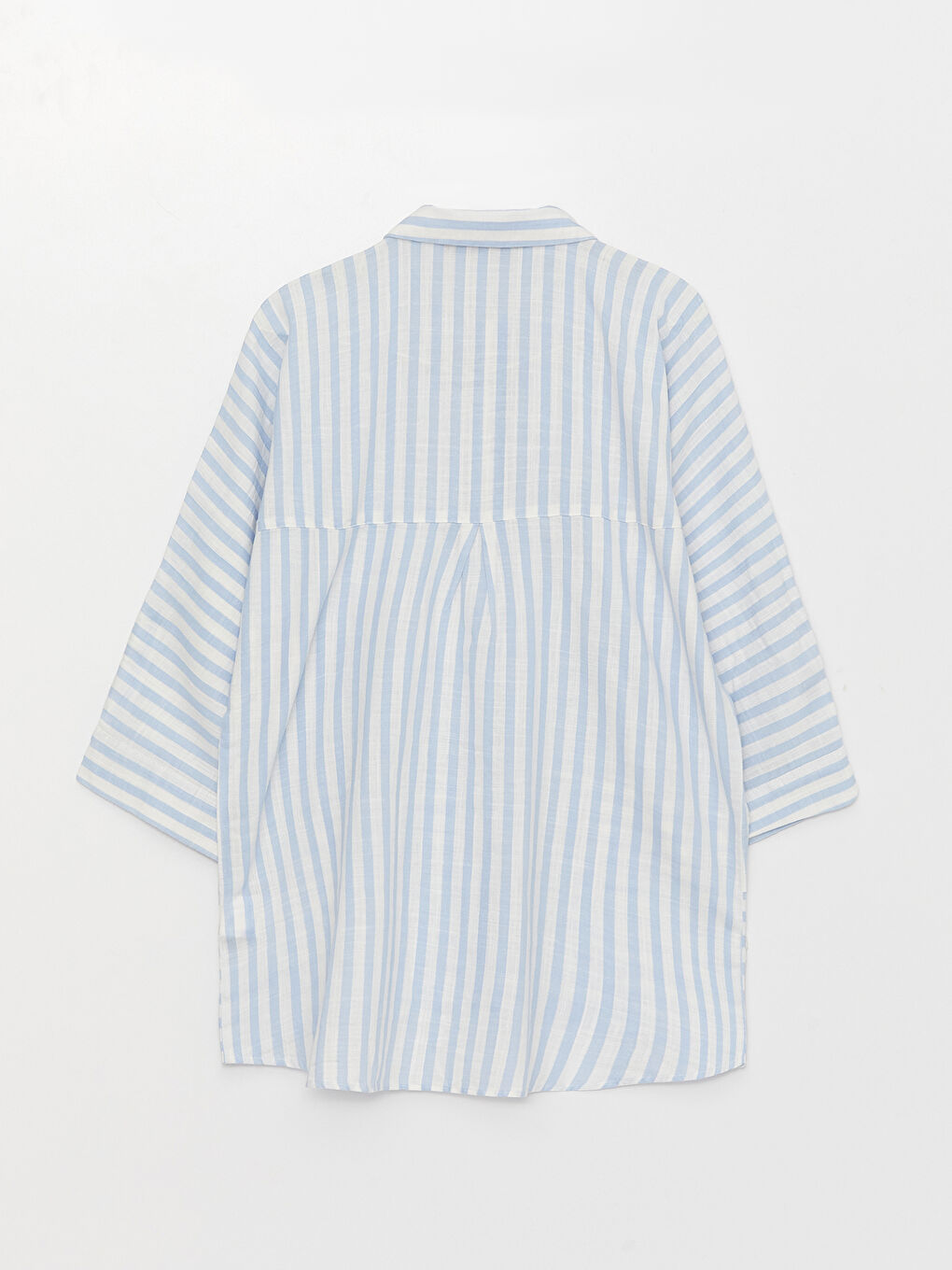 Hidden Button Closure Striped Women's Shirt-6
