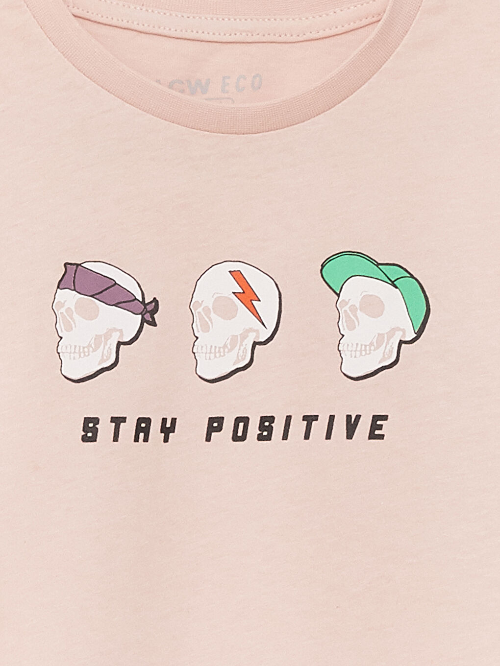 Pembe Bisiklet Yaka Baskılı Kısa Kollu Erkek Çocuk Tişört-2