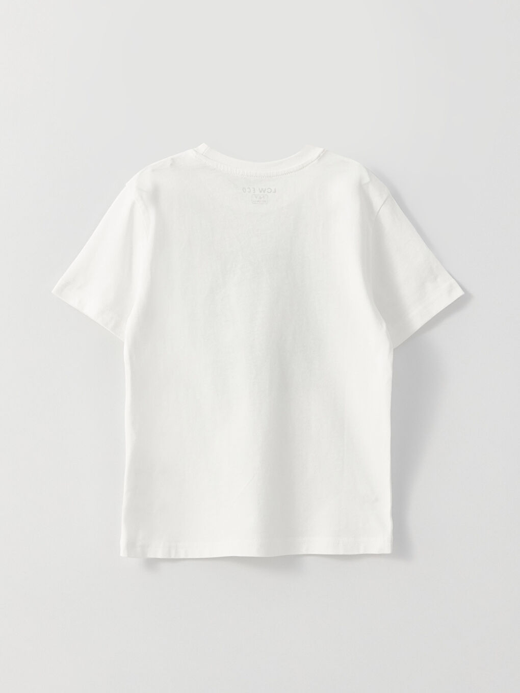 Ekru Bisiklet Yaka Baskılı Kısa Kollu Erkek Çocuk Tişört-1