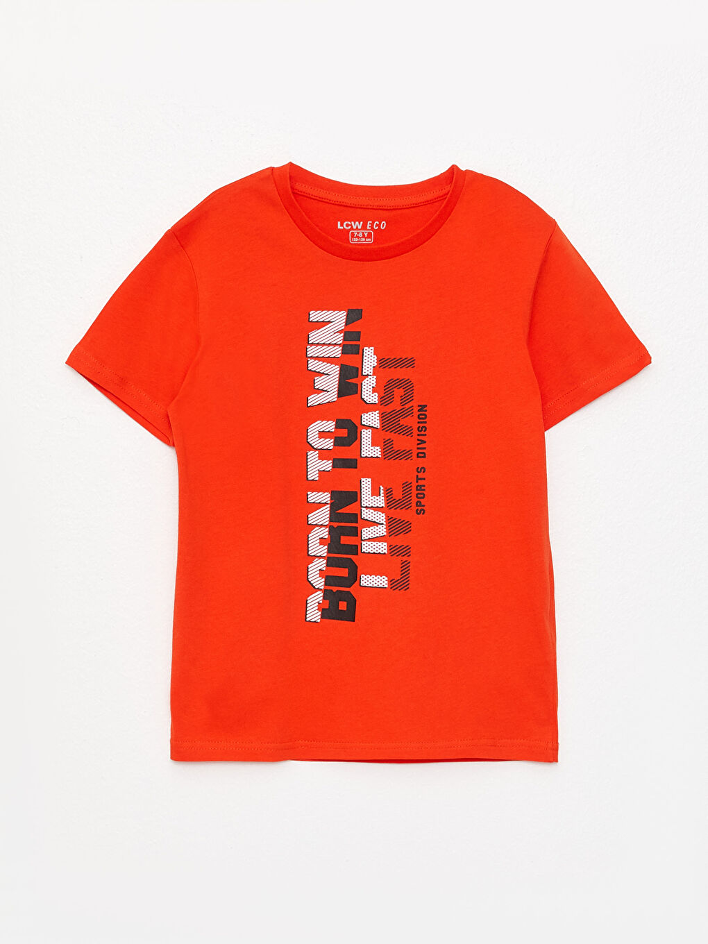 Turuncu Bisiklet Yaka Baskılı Kısa Kollu Erkek Çocuk Tişört