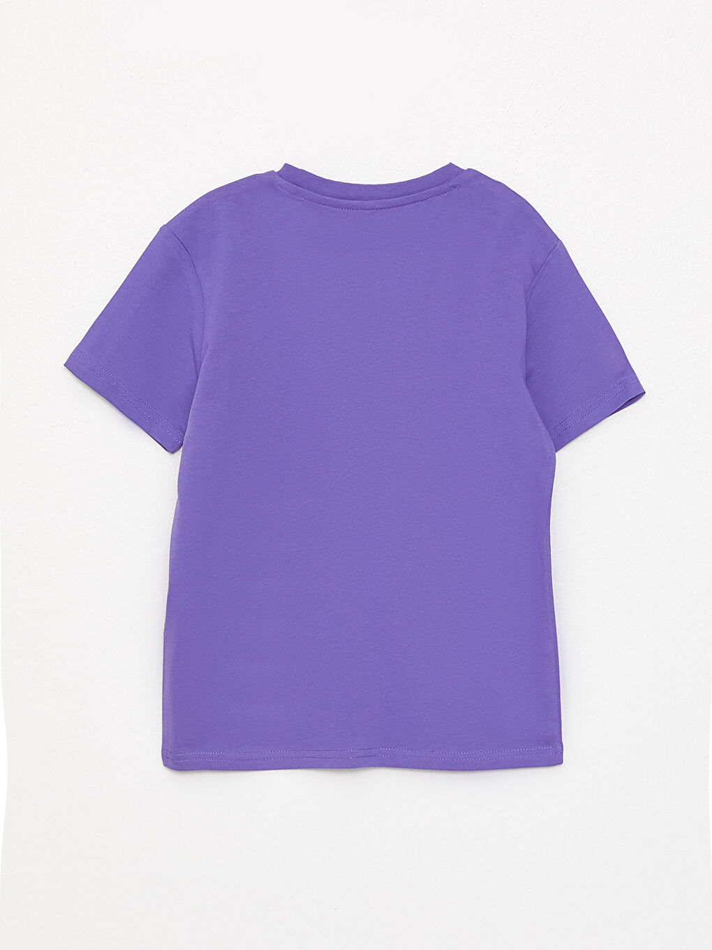 Lila Bisiklet Yaka Baskılı Kısa Kollu Erkek Çocuk Tişört-1