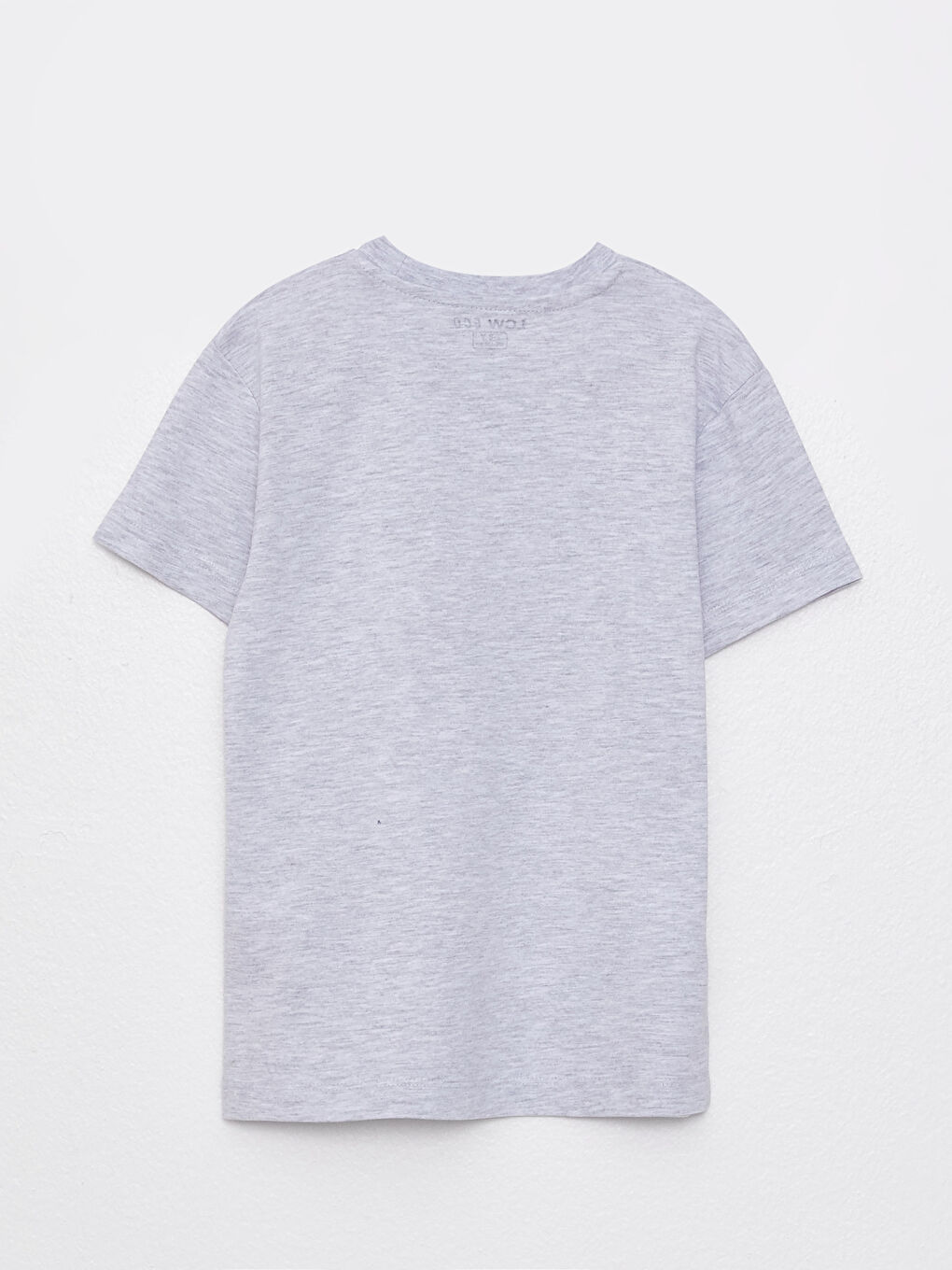 Gri Bisiklet Yaka Baskılı Kısa Kollu Erkek Çocuk Tişört-1