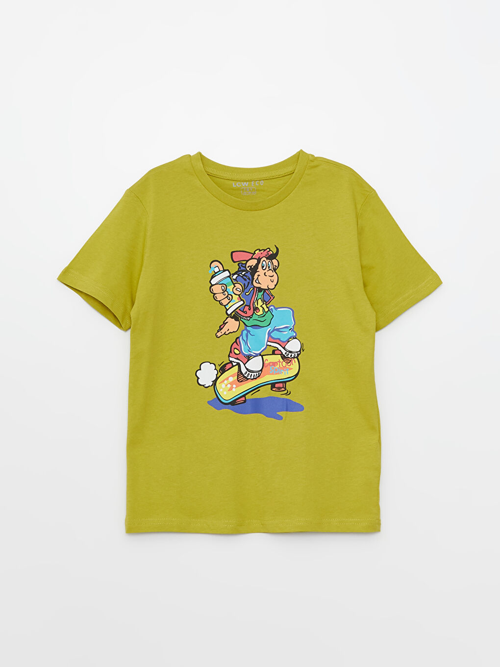 LCW ECO Crew Neck Nostalgic Monkey Printed Short Sleeve Boys' T-Shirt -S3BL99Z4-D1S