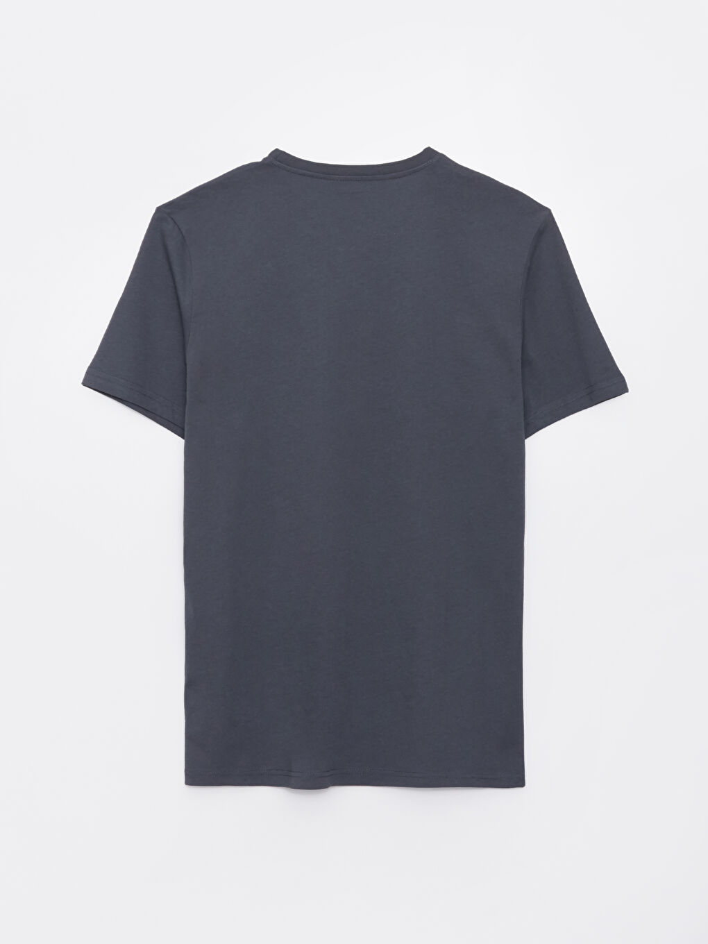 Antrasit Bisiklet Yaka Kısa Kollu Baskılı Penye Erkek Tişört-6