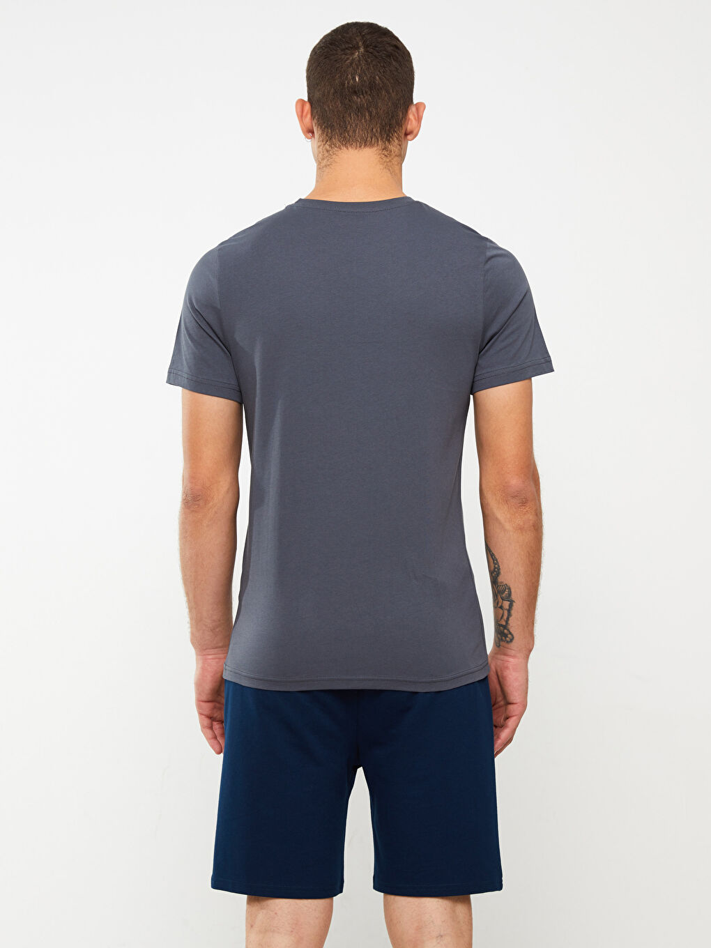 Crew Neck Short Sleeve Printed Combed Cotton Men's T-shirt-4