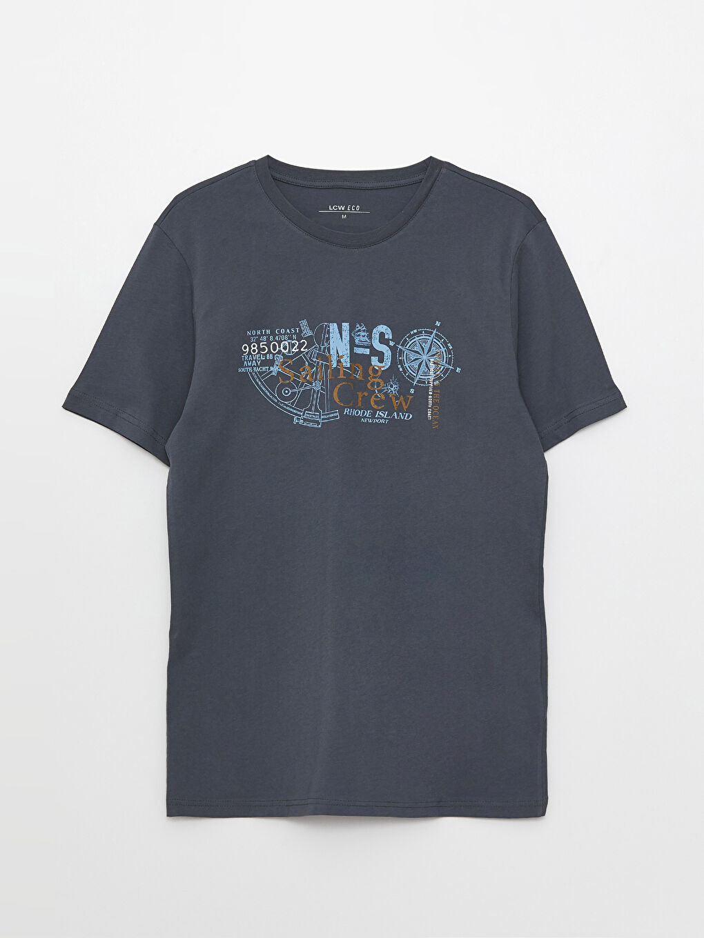 Crew Neck Short Sleeve Printed Combed Cotton Men's T-shirt-5